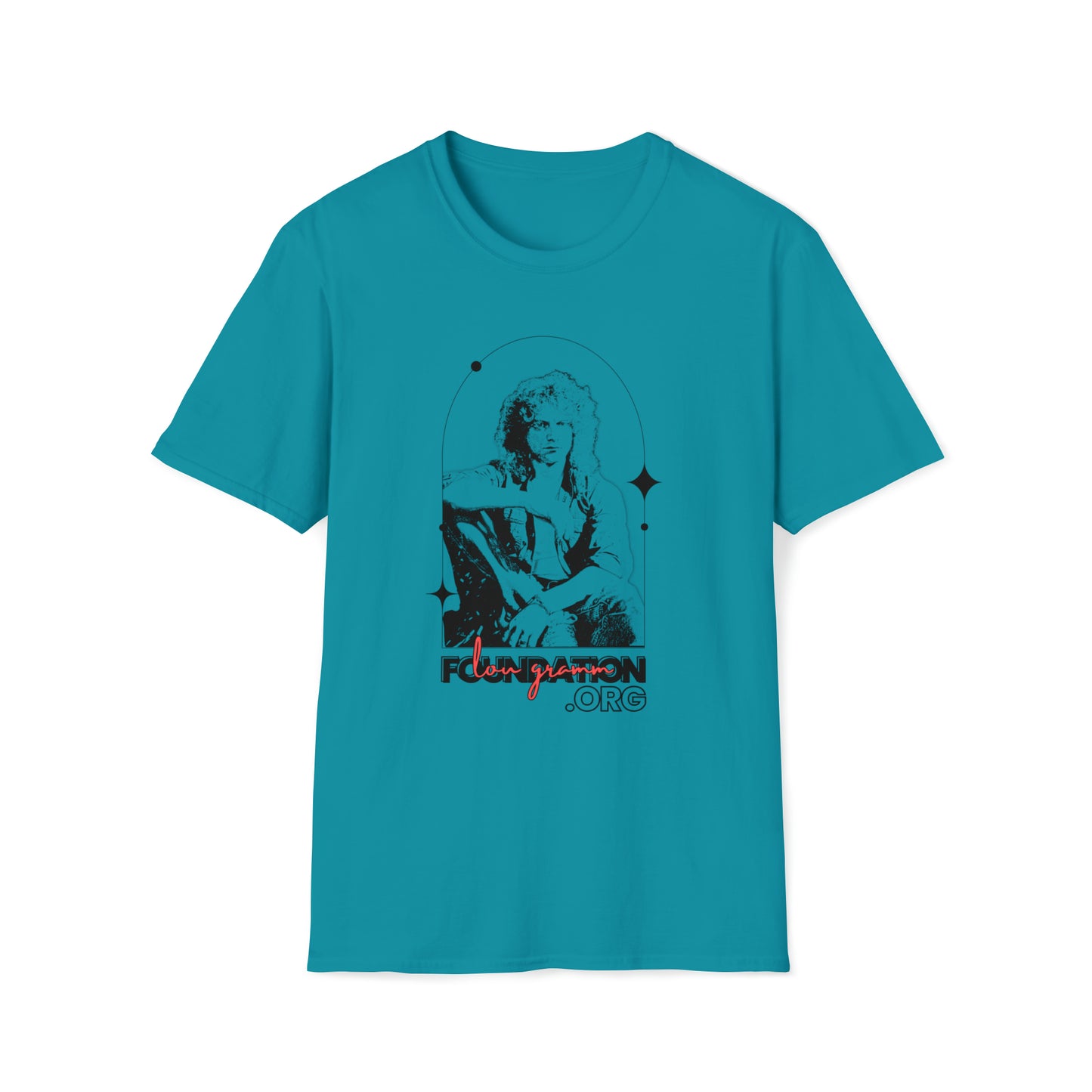 Lou Gramm Stencil Black logo - Unisex Softstyle T-Shirt