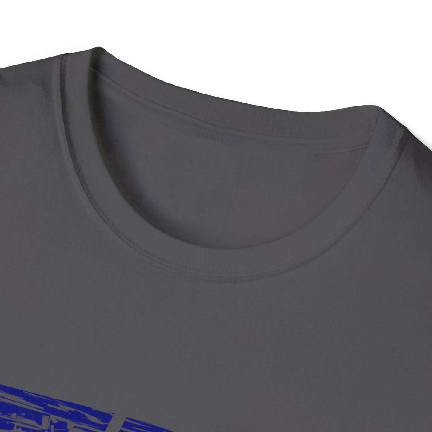 Lou’s Garage Blue logo - Unisex Softstyle T-Shirt