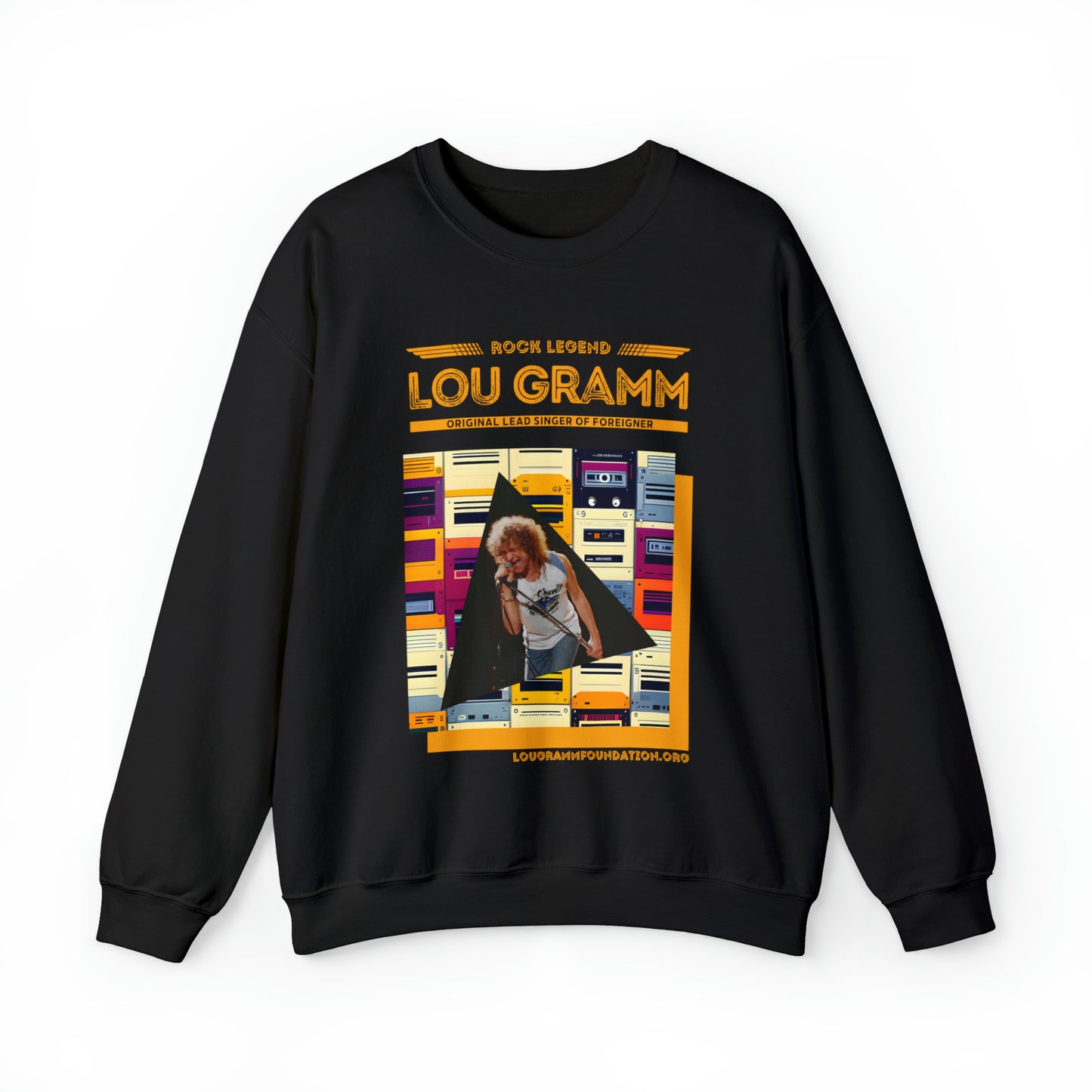 Rock Legend Lou Gramm Orange Logo - Unisex Heavy Blend™ Crewneck Sweatshirt