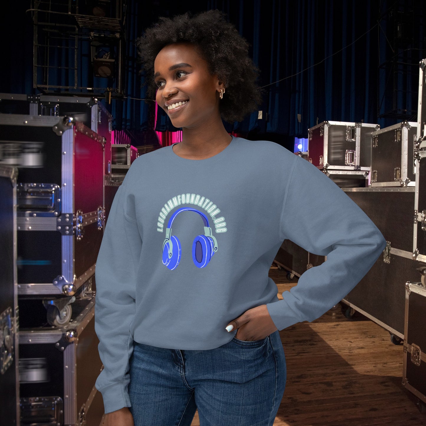 Headphones Lightweight Crewneck Sweatshirt
