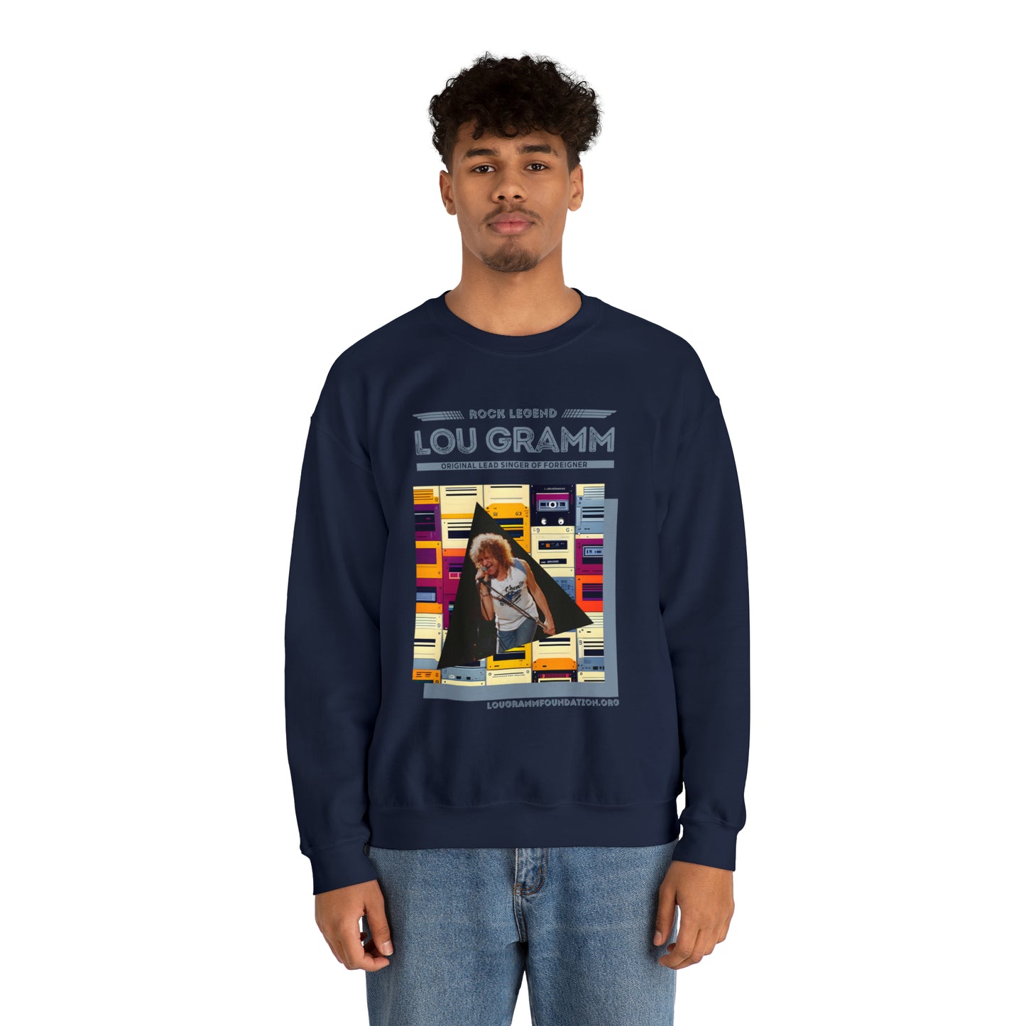 Rock Legend Lou Gramm Blue logo - Unisex Heavy Blend™ Crewneck Sweatshirt