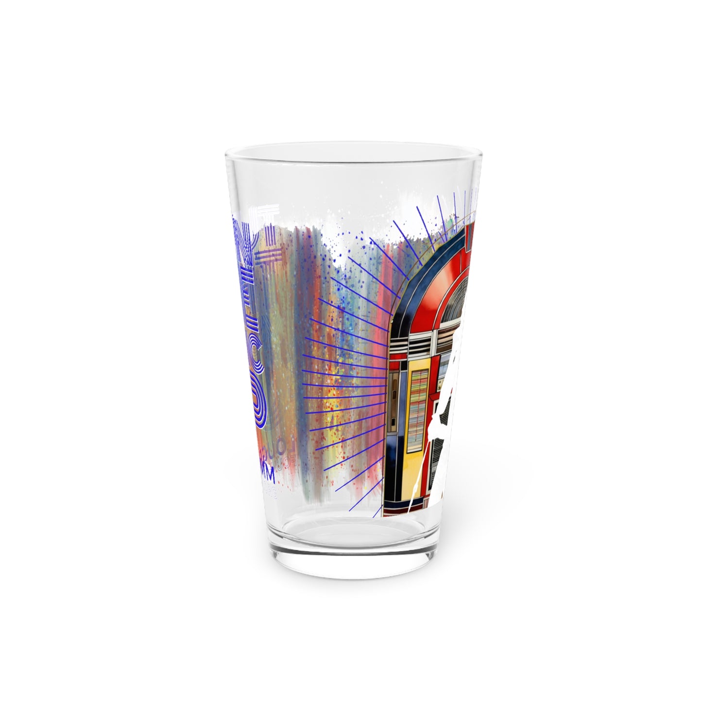 Turn The Music Up multicolor Pint Glass, 16oz