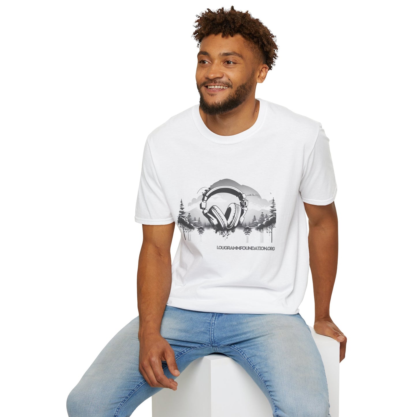 Headphones Sky Unisex Softstyle T-Shirt