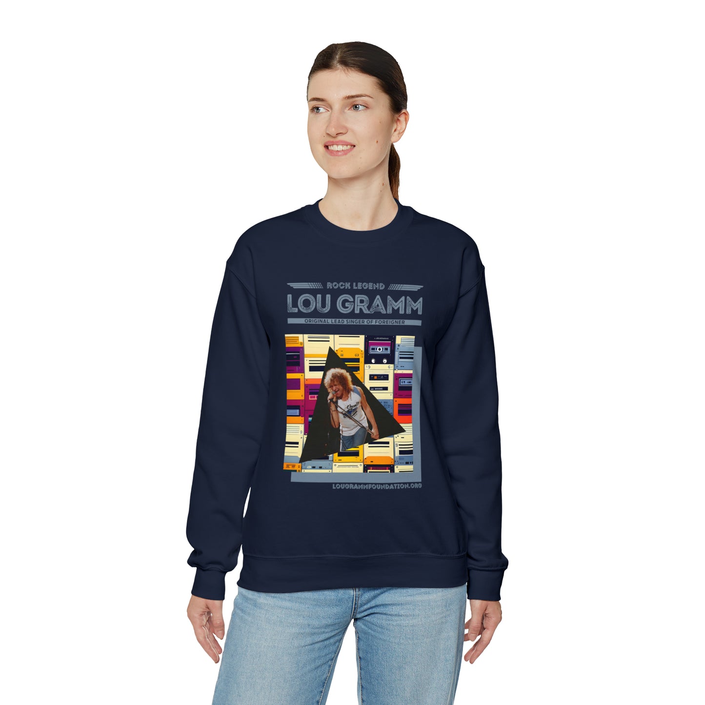 Rock Legend Lou Gramm Blue logo - Unisex Heavy Blend™ Crewneck Sweatshirt