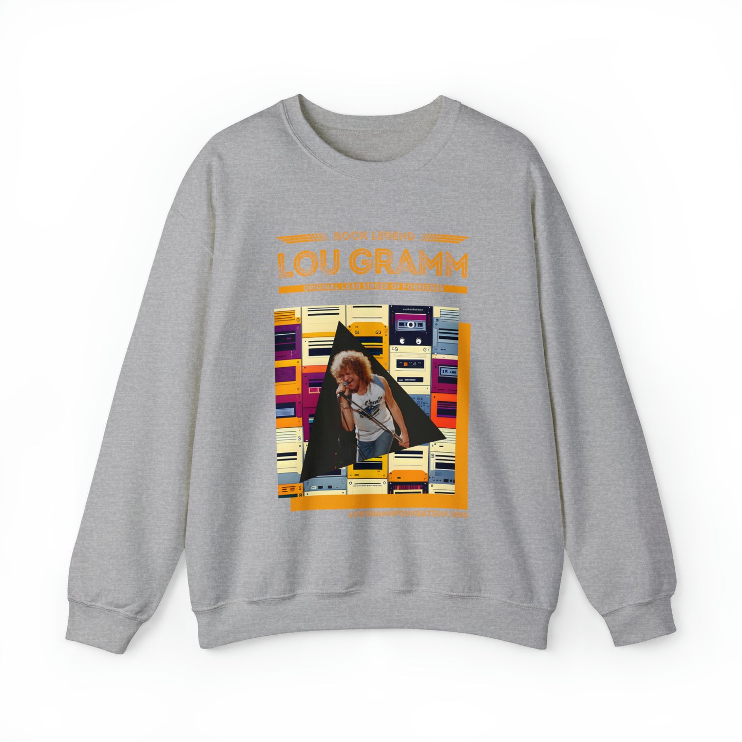 Rock Legend Lou Gramm Orange Logo - Unisex Heavy Blend™ Crewneck Sweatshirt