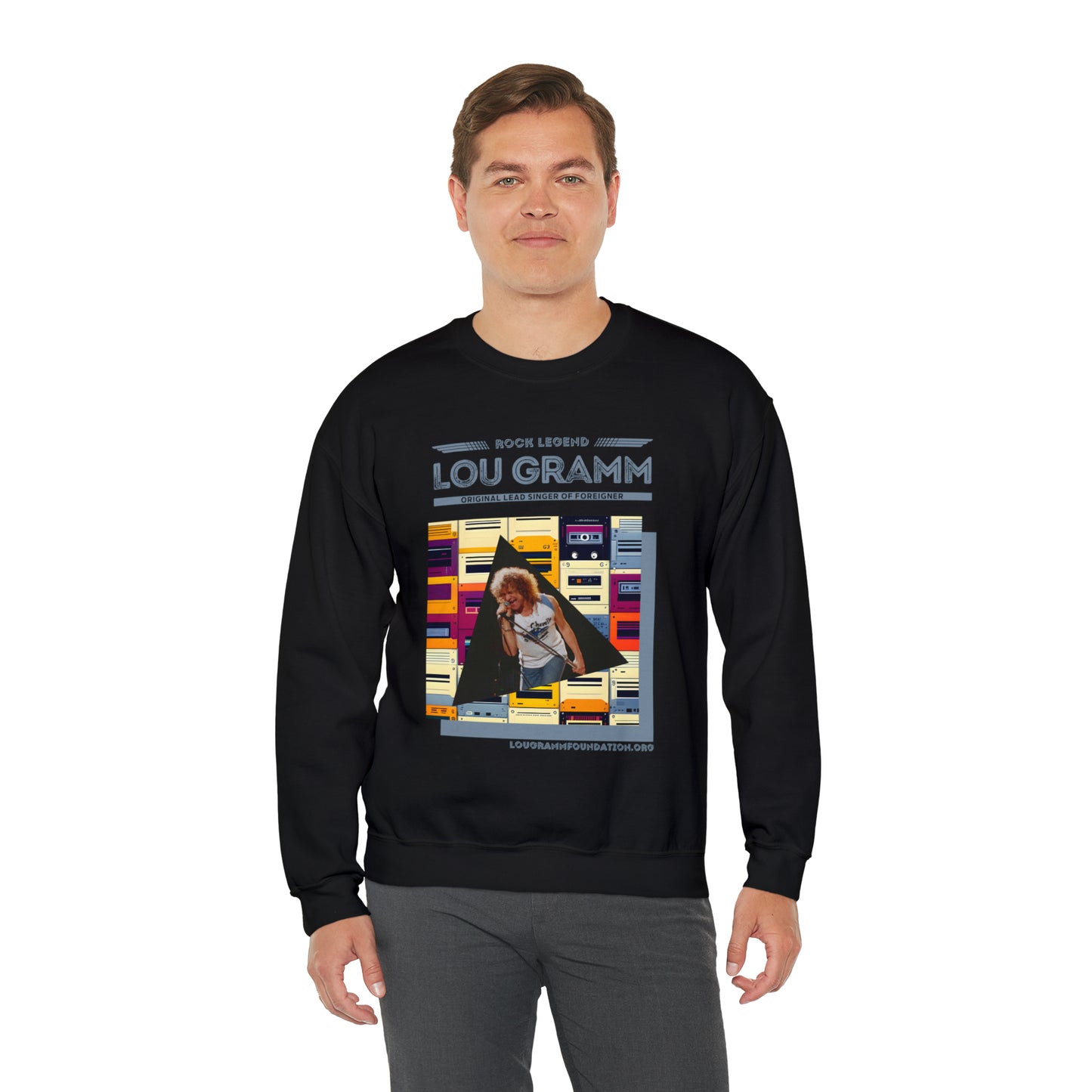 Rock Legend Lou Gramm Blue logo - Unisex Heavy Blend™ Crewneck Sweatshirt