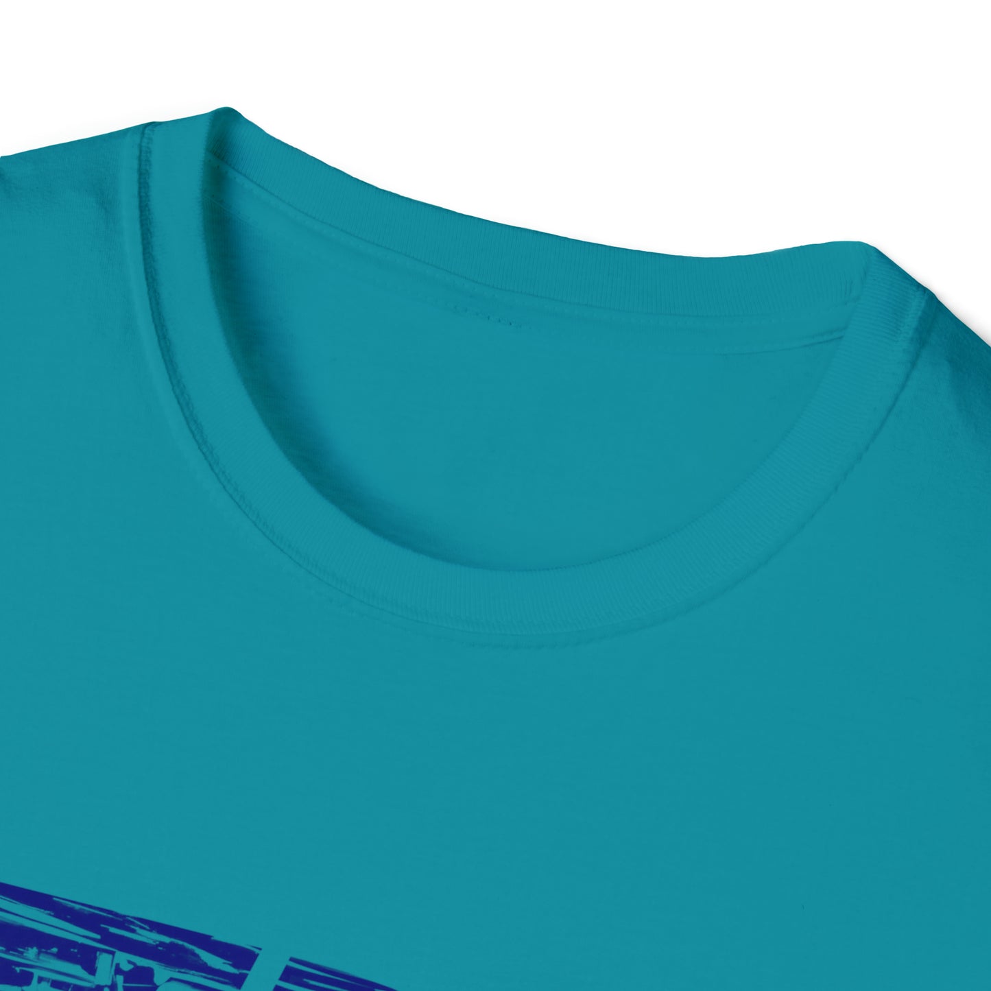 Lou’s Garage Blue logo - Unisex Softstyle T-Shirt