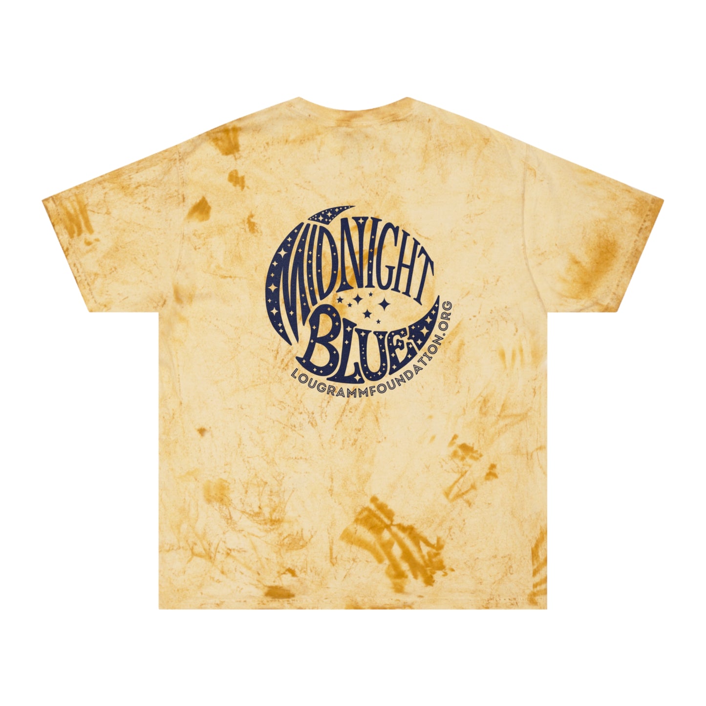 Midnight Blue Color Blast T-Shirt with Moon and Stars Design