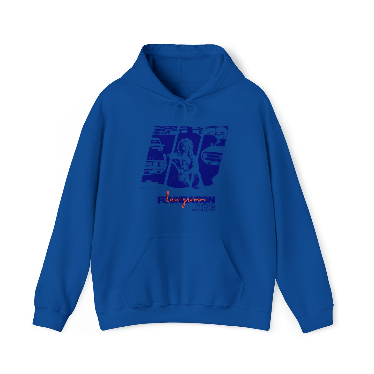 Lou’s Garage Blue logo - Unisex Heavy Blend™ Hooded Sweatshirt