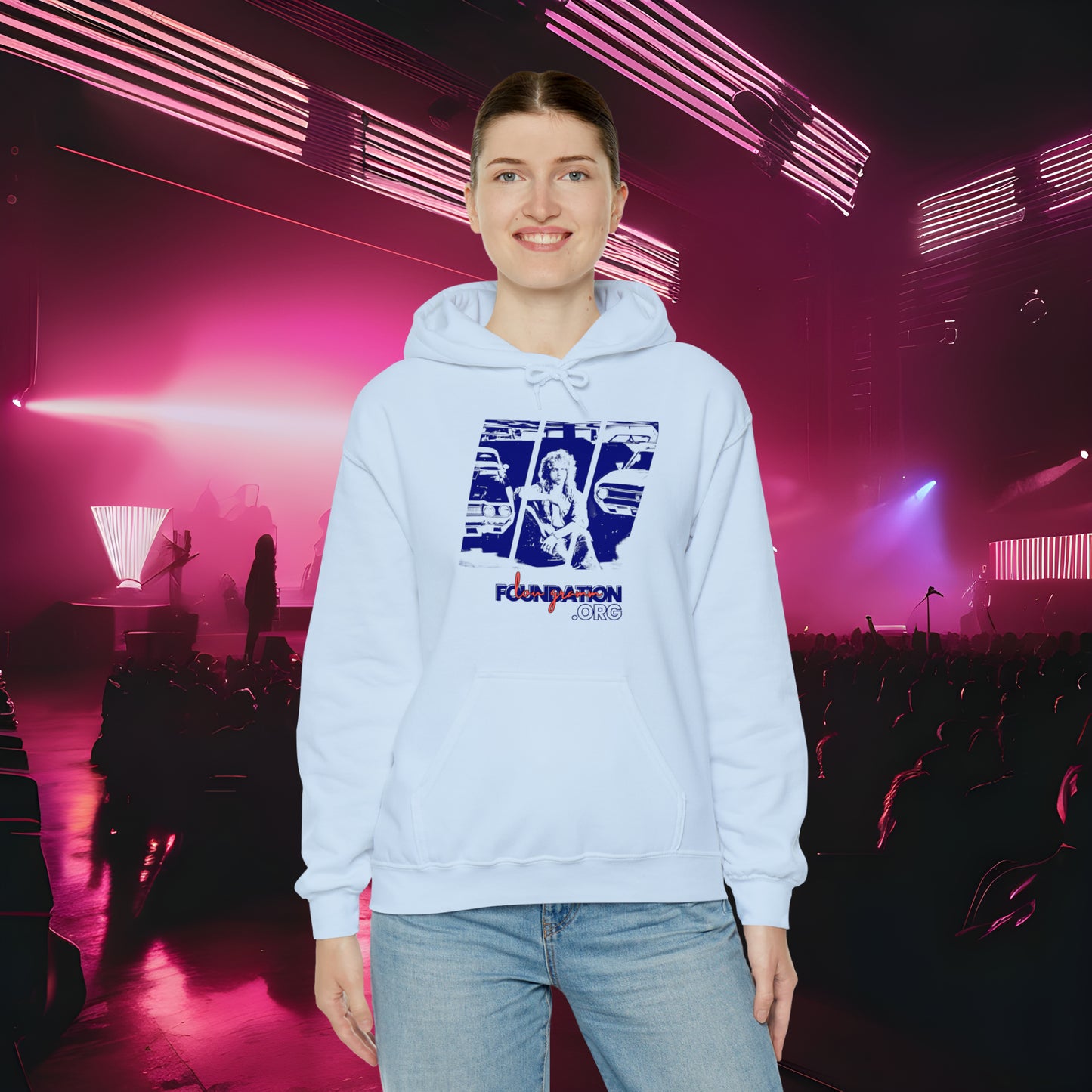 Lou’s Garage Blue logo - Unisex Heavy Blend™ Hooded Sweatshirt