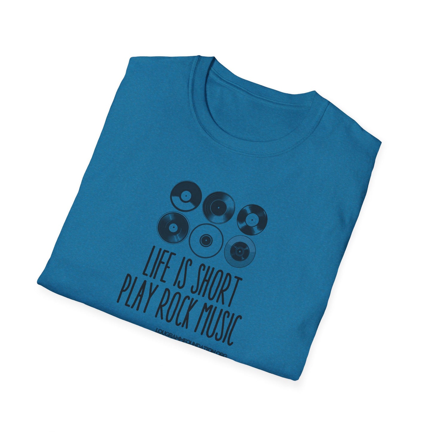 Life is Short Play Rock Music Unisex Softstyle T-Shirt