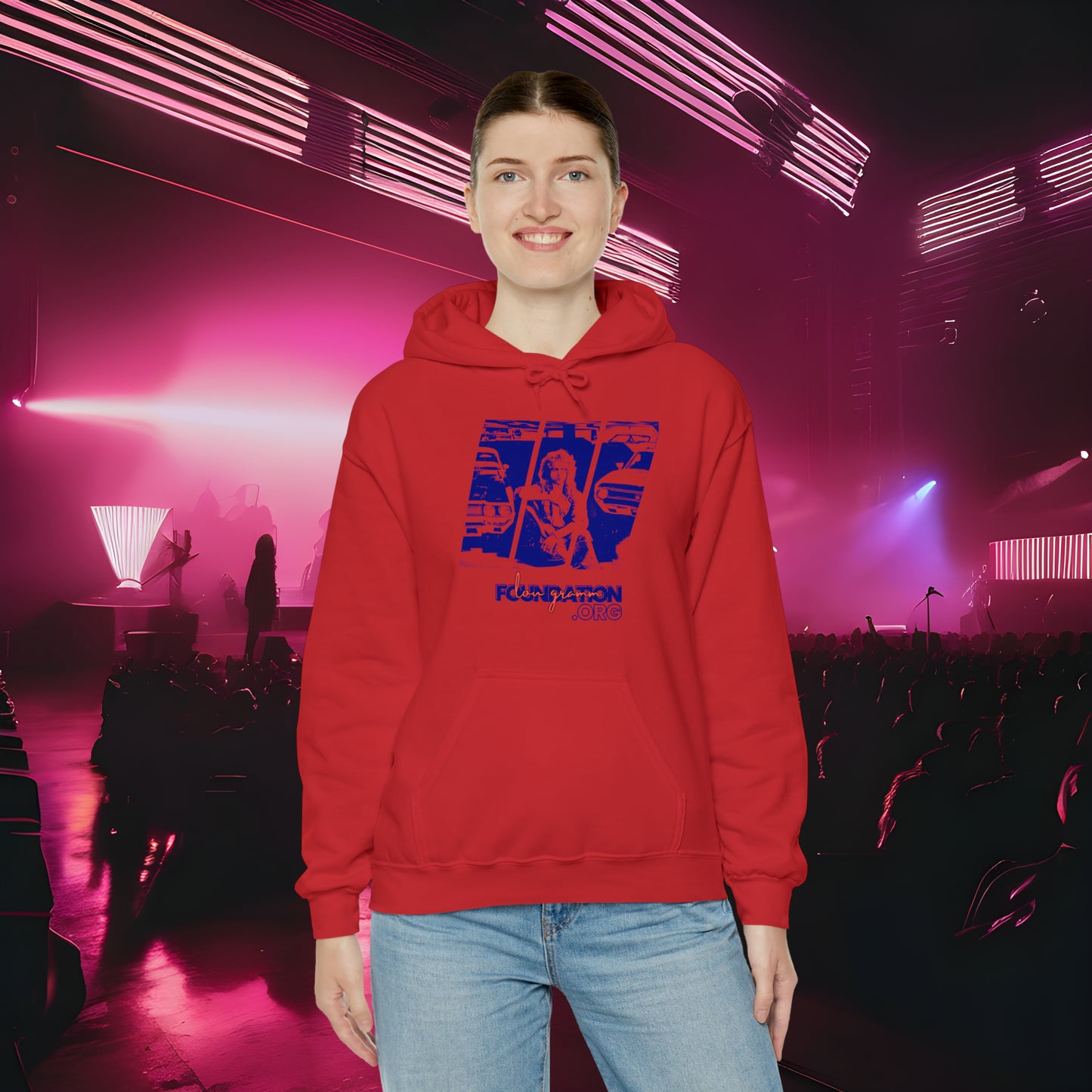 Lou’s Garage Blue logo - Unisex Heavy Blend™ Hooded Sweatshirt