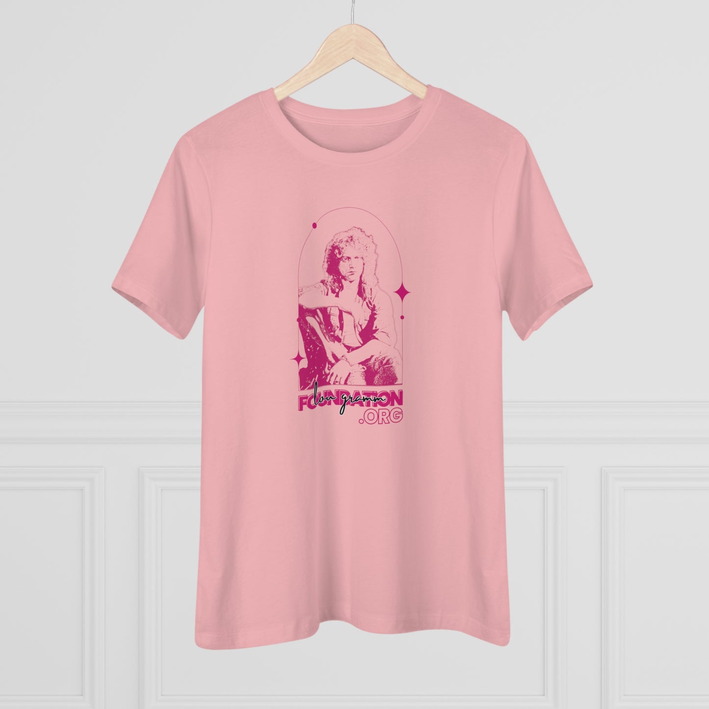 Lou Gramm Stencil Pink logo - Women's Premium Tee