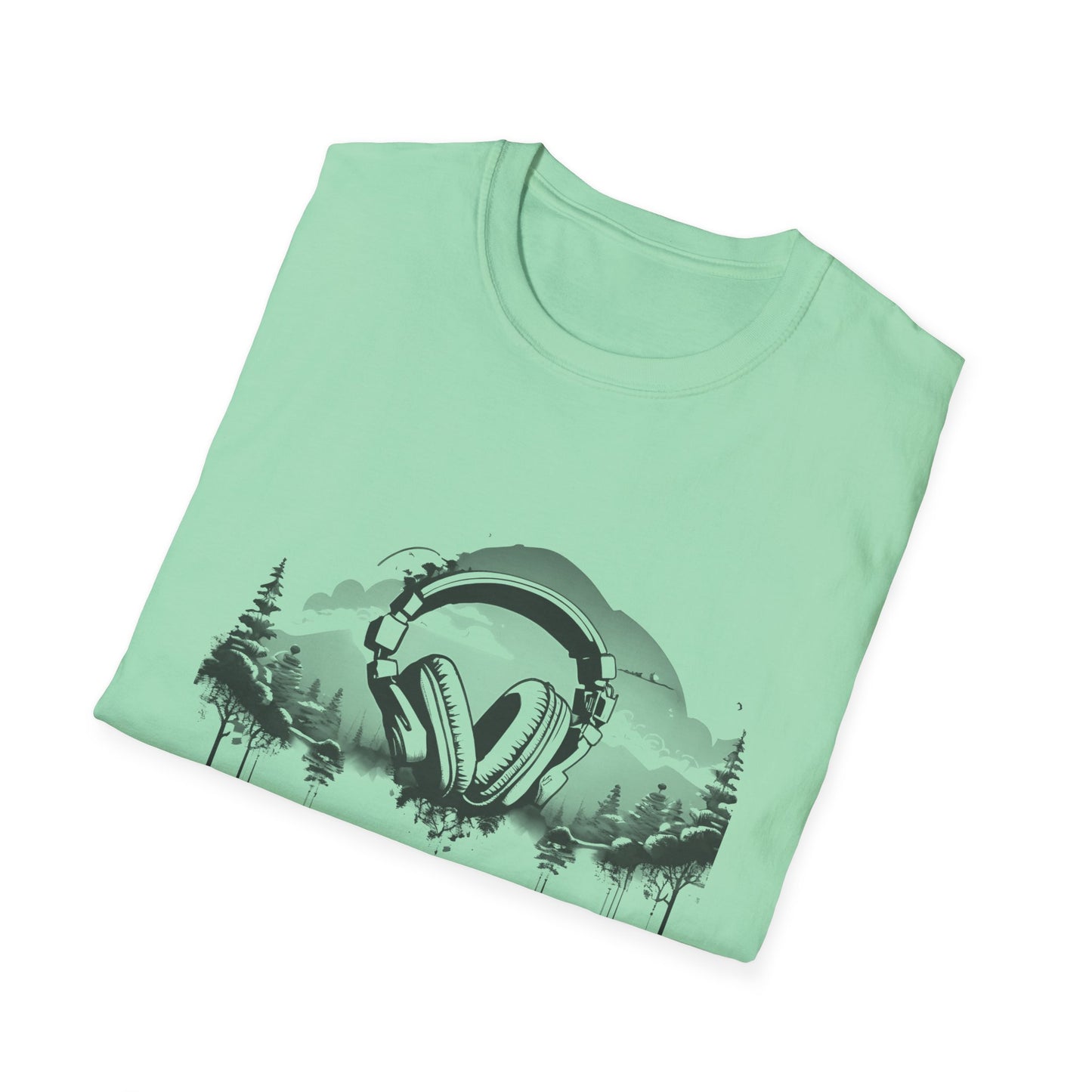 Headphones Sky Unisex Softstyle T-Shirt
