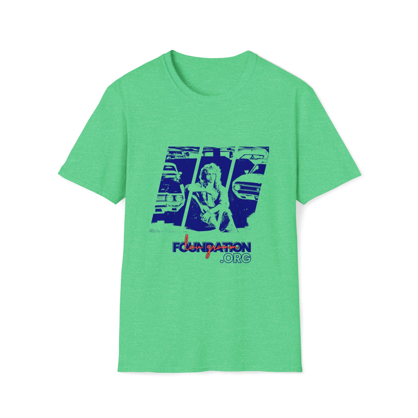 Lou’s Garage Blue logo - Unisex Softstyle T-Shirt