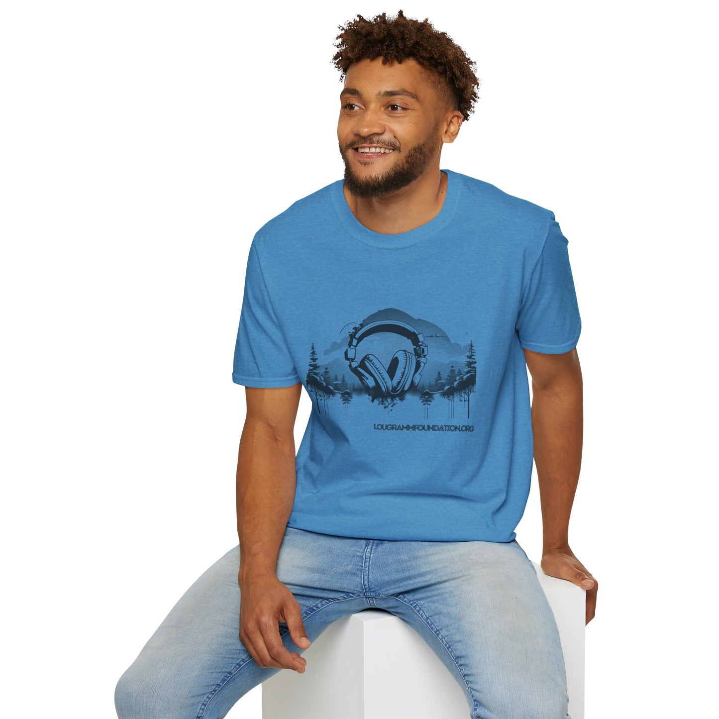 Headphones Sky Unisex Softstyle T-Shirt