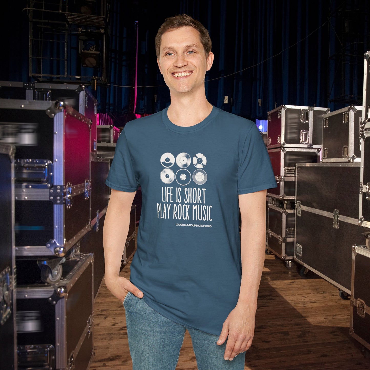 Life is Short Play Rock Music Unisex Softstyle T-Shirt