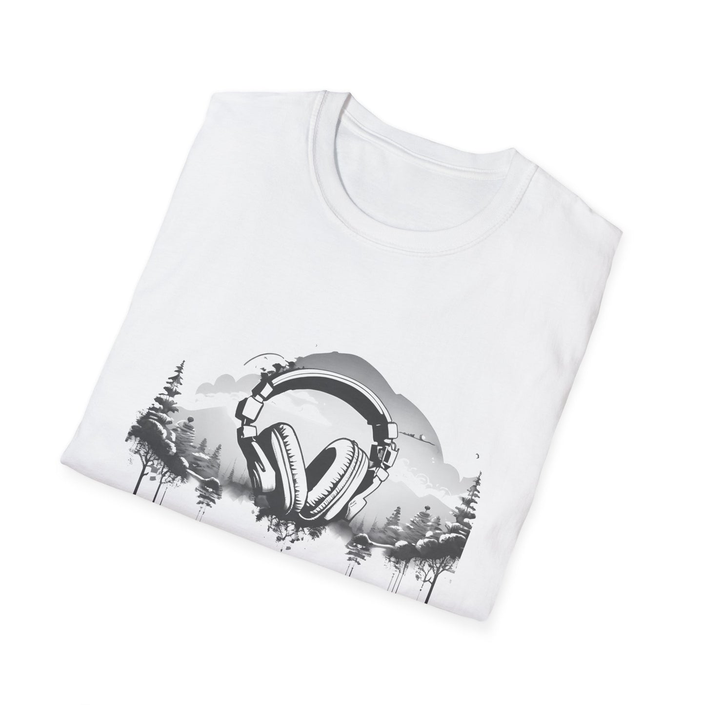 Headphones Sky Unisex Softstyle T-Shirt