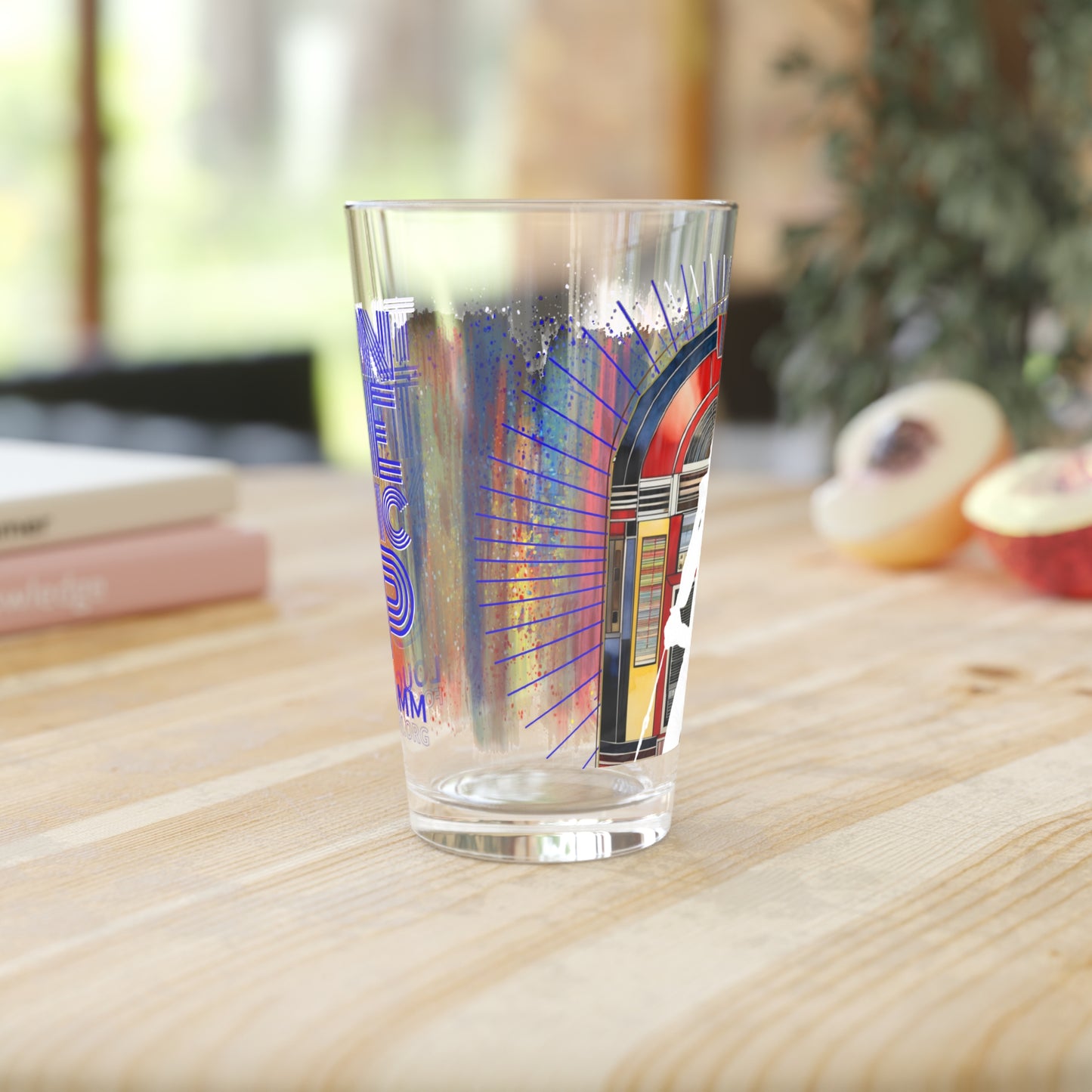 Turn The Music Up multicolor Pint Glass, 16oz