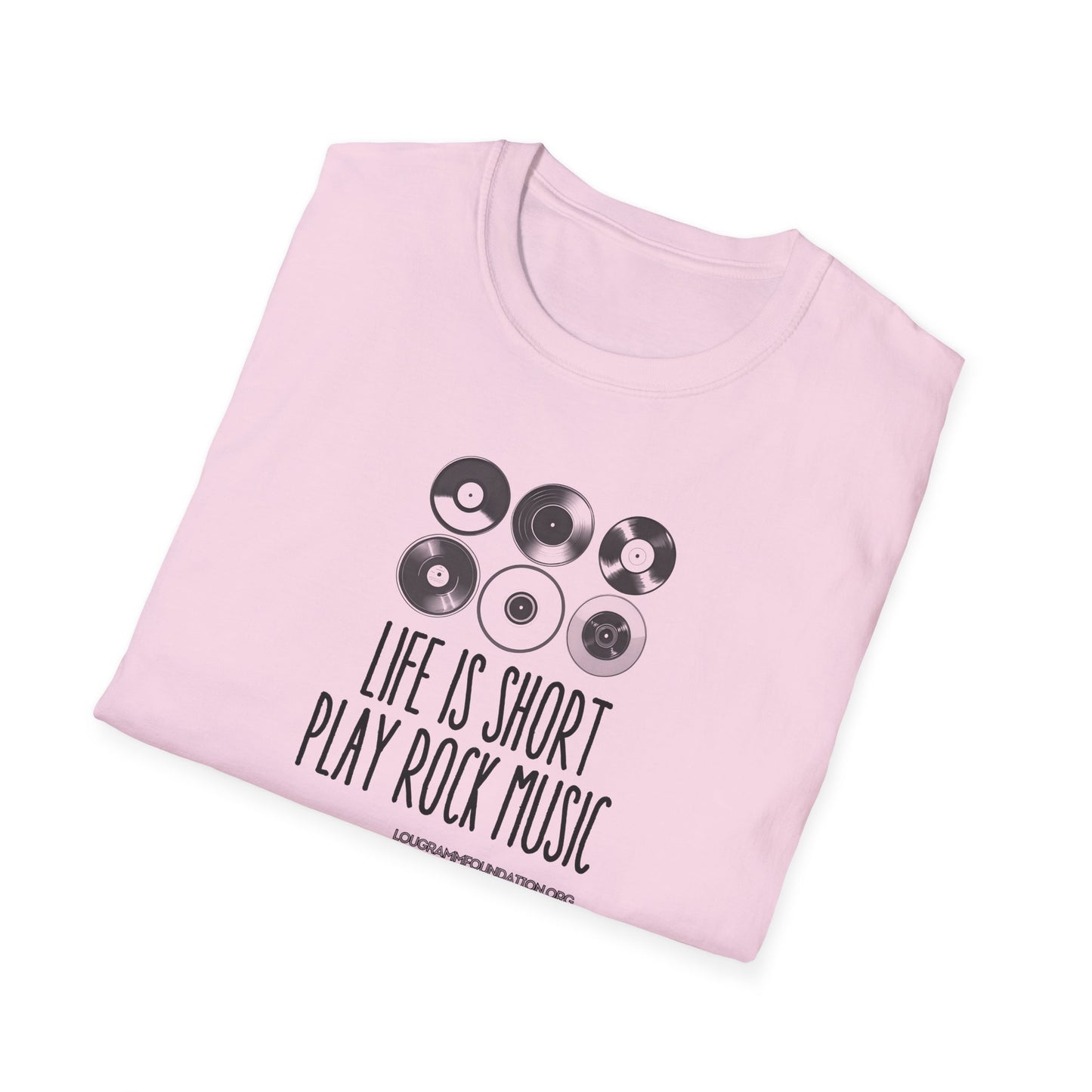 Life is Short Play Rock Music Unisex Softstyle T-Shirt