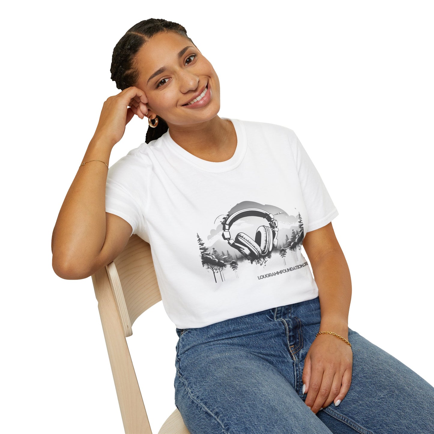 Headphones Sky Unisex Softstyle T-Shirt