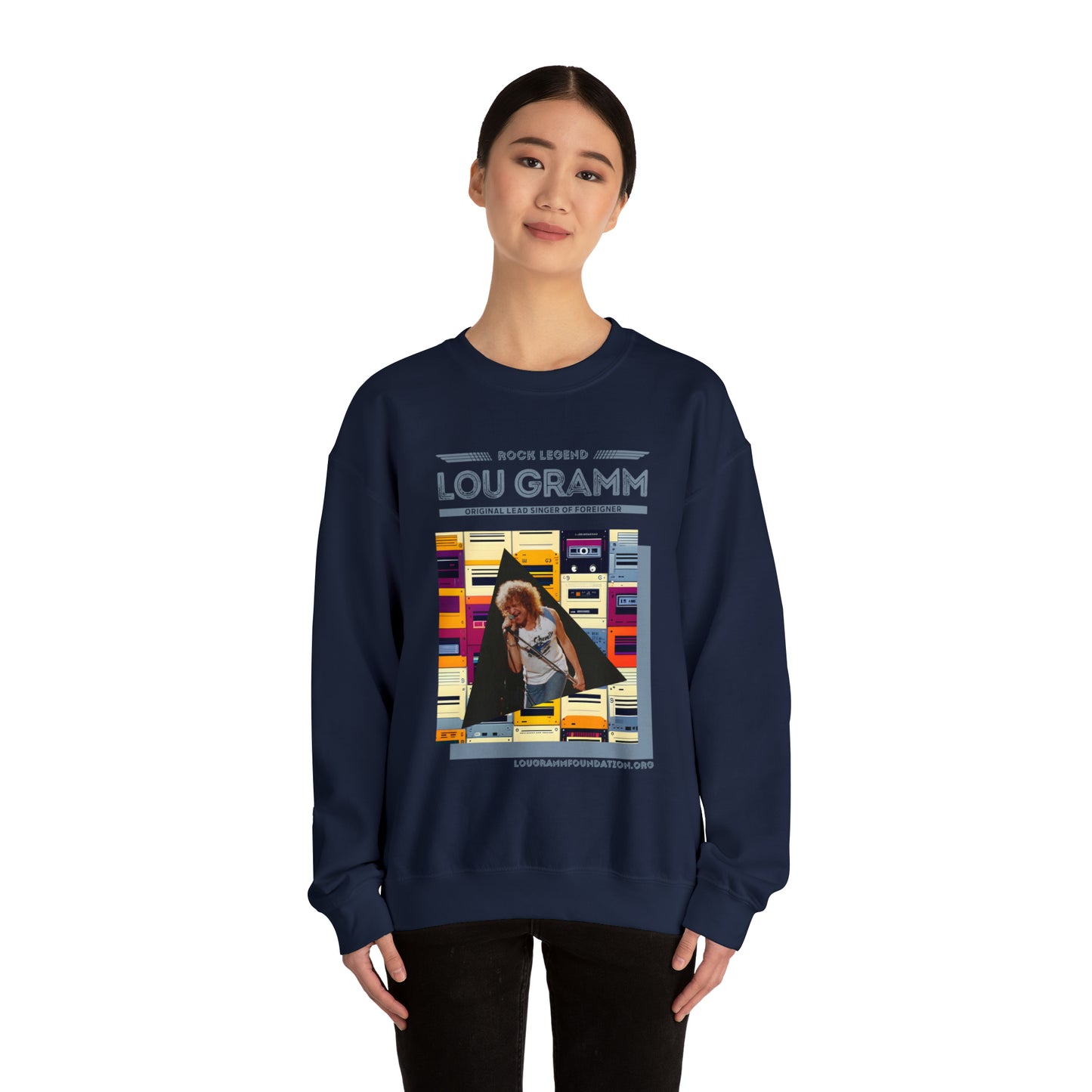 Rock Legend Lou Gramm Blue logo - Unisex Heavy Blend™ Crewneck Sweatshirt