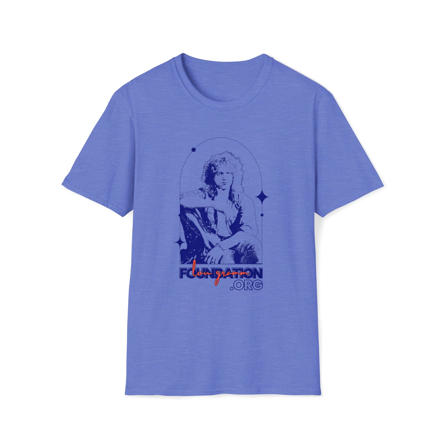 Lou Gramm Stencil Blue logo - Unisex Softstyle T-Shirt