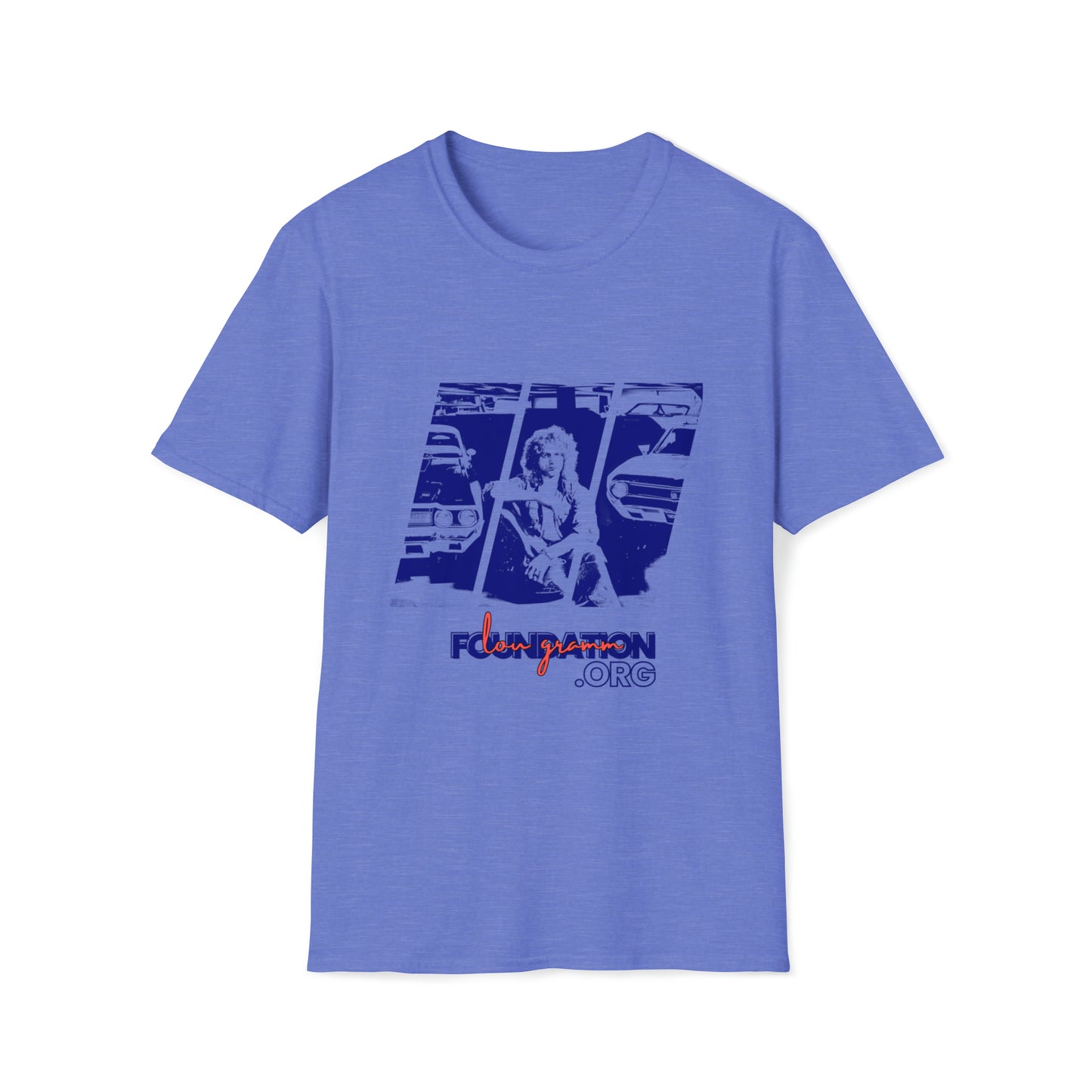 Lou’s Garage Blue logo - Unisex Softstyle T-Shirt