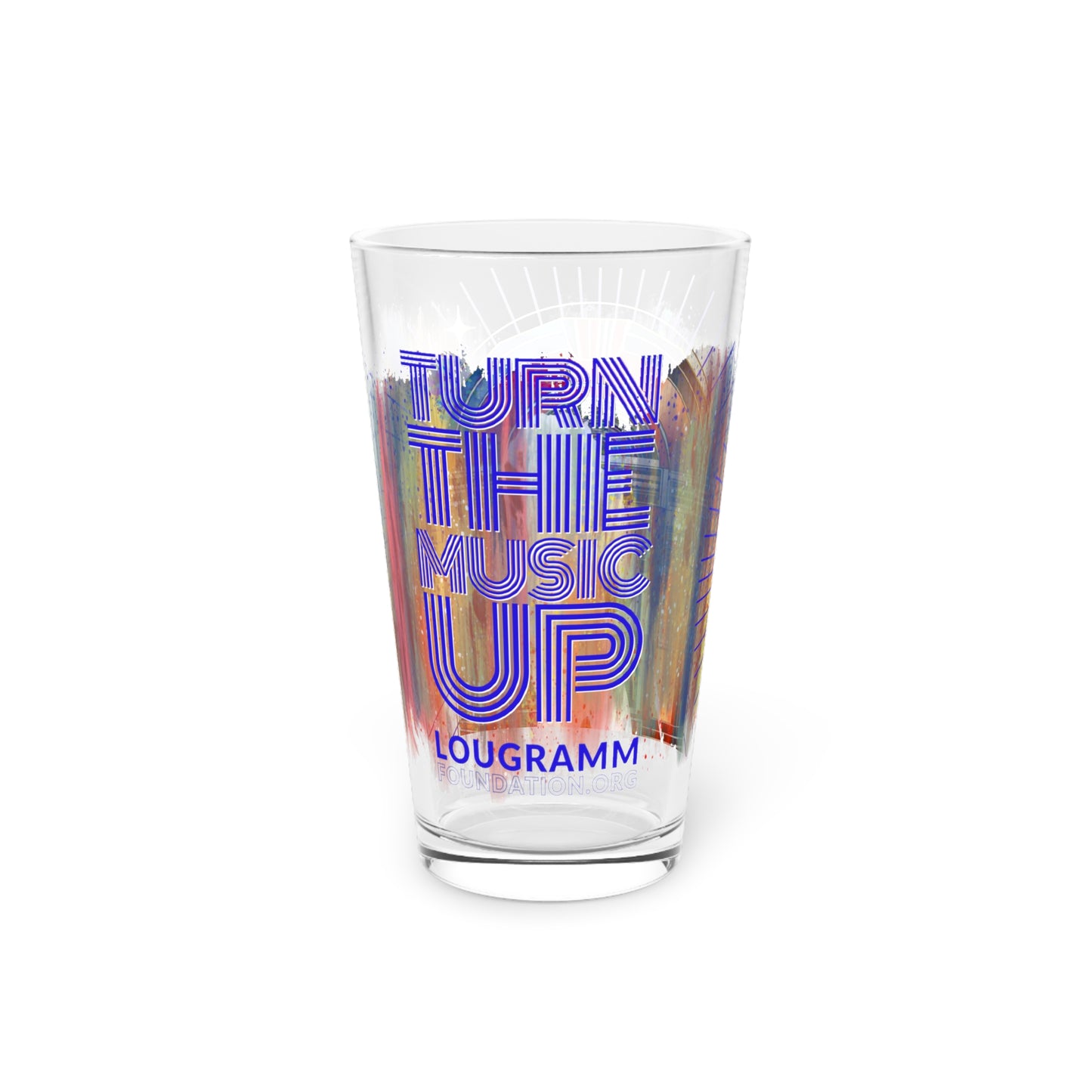 Turn The Music Up multicolor Pint Glass, 16oz