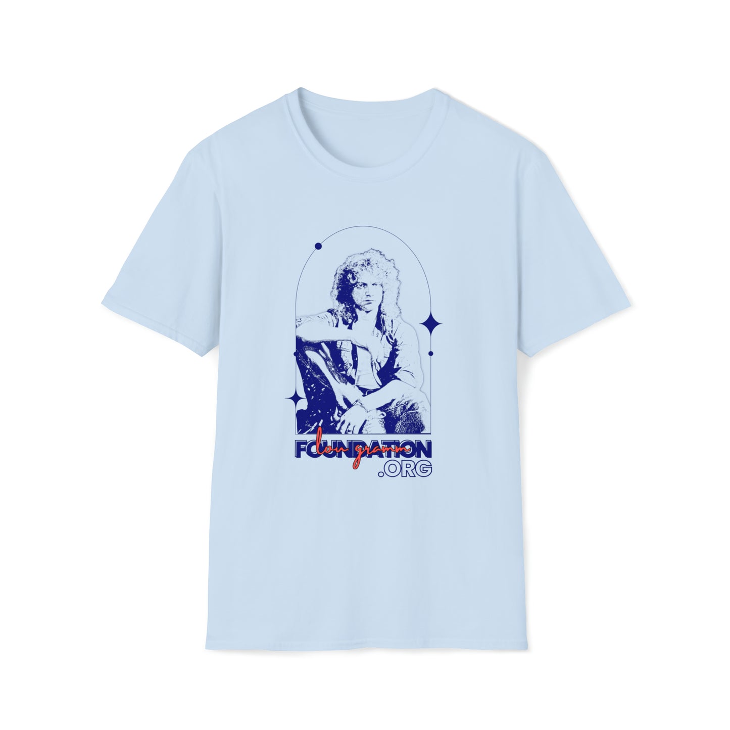 Lou Gramm Stencil Blue logo - Unisex Softstyle T-Shirt