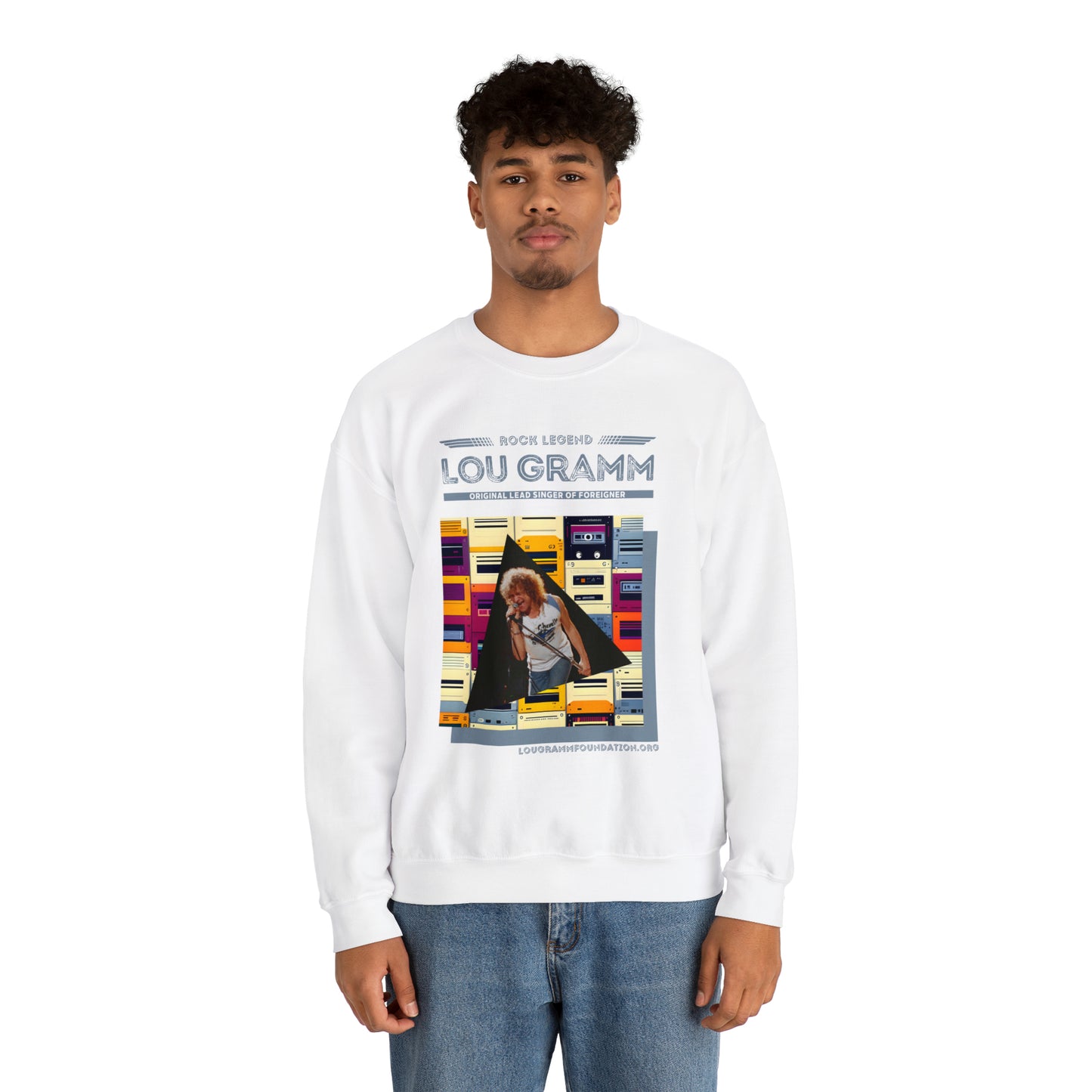Rock Legend Lou Gramm Blue logo - Unisex Heavy Blend™ Crewneck Sweatshirt