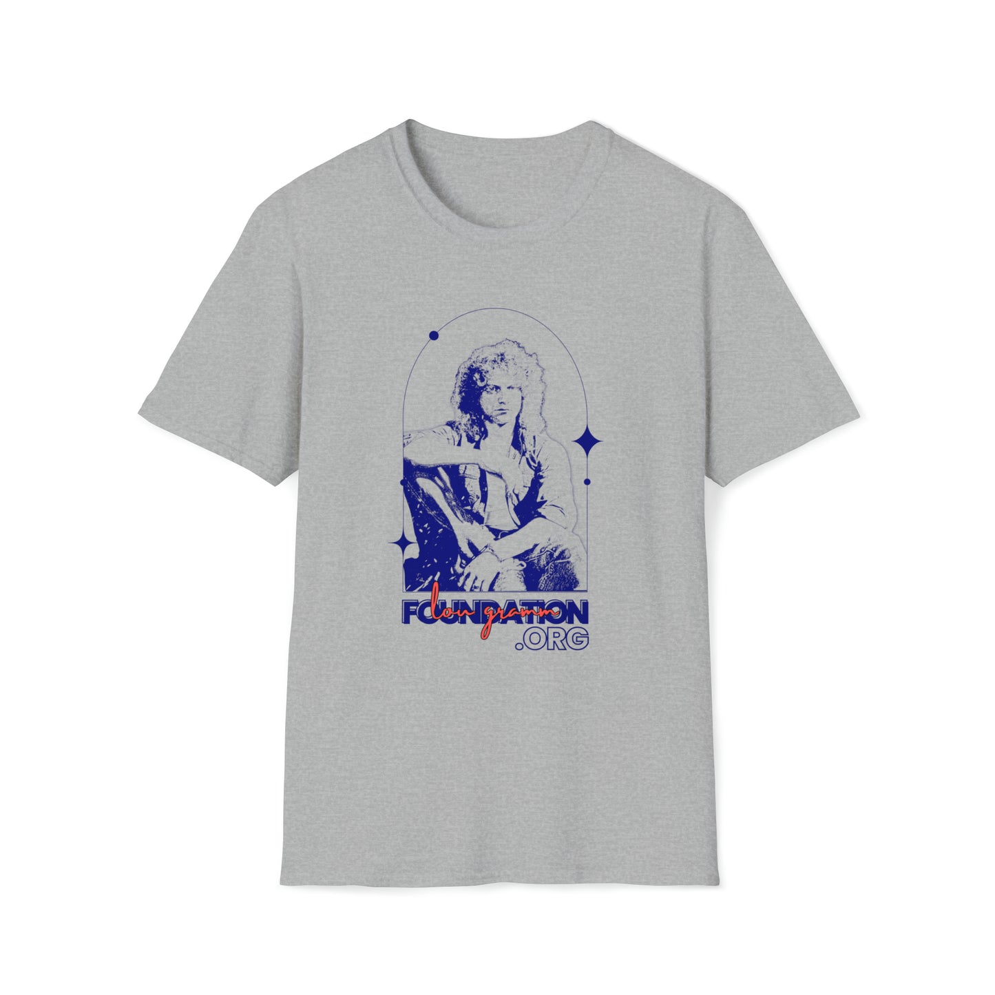 Lou Gramm Stencil Blue logo - Unisex Softstyle T-Shirt