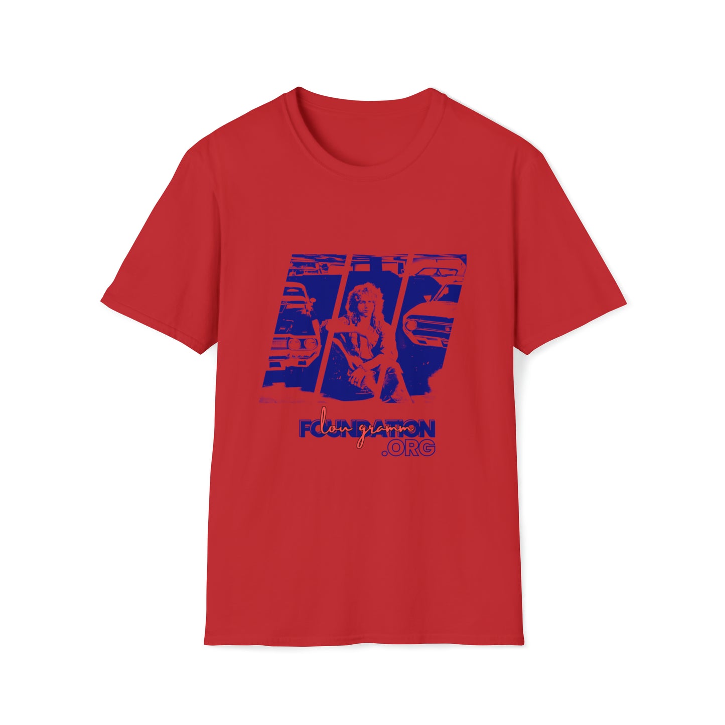 Lou’s Garage Blue logo - Unisex Softstyle T-Shirt