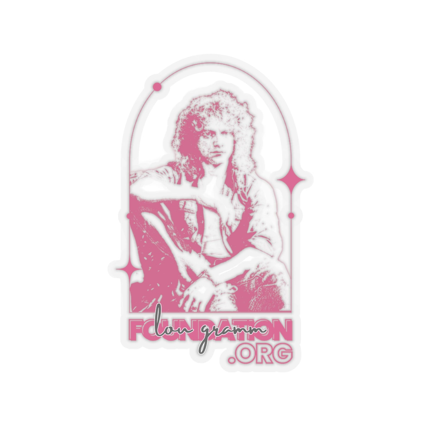 Lou Gramm Foundation Stencil pink Kiss-Cut Stickers