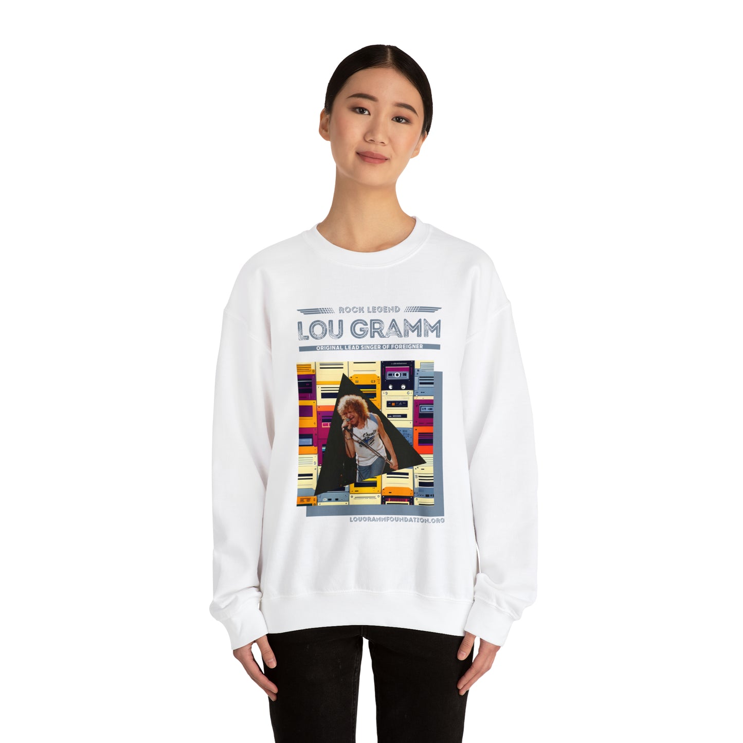 Rock Legend Lou Gramm Blue logo - Unisex Heavy Blend™ Crewneck Sweatshirt
