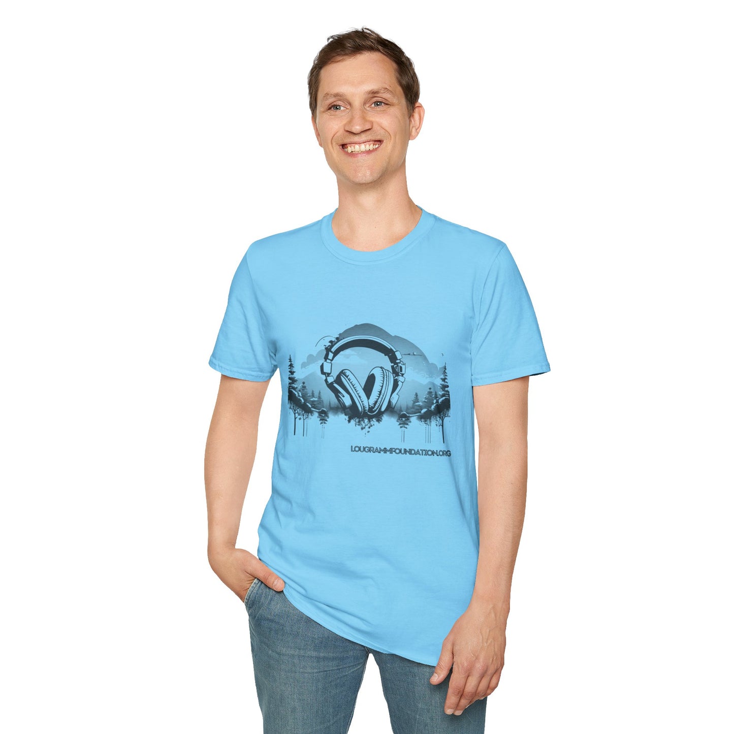 Headphones Sky Unisex Softstyle T-Shirt