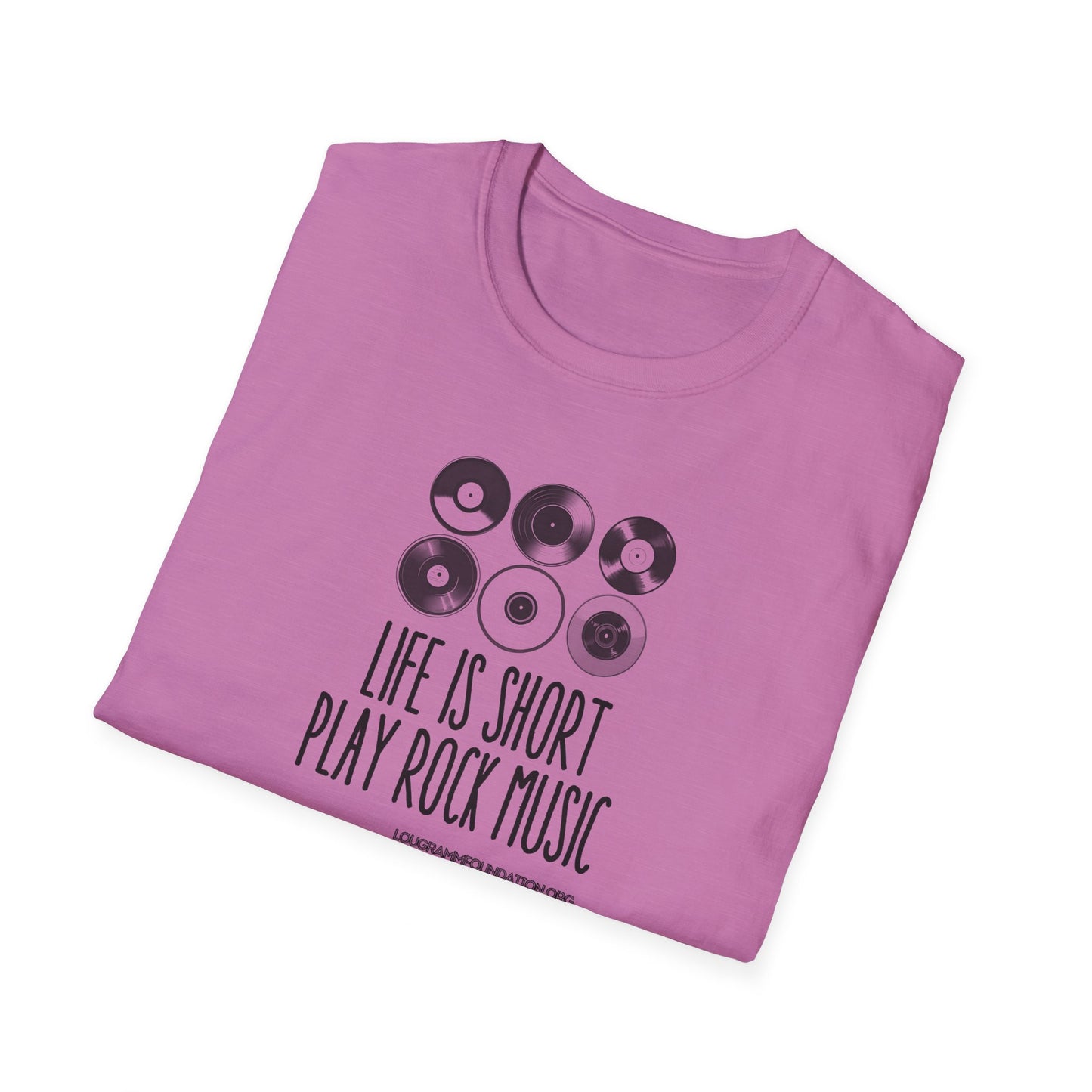 Life is Short Play Rock Music Unisex Softstyle T-Shirt