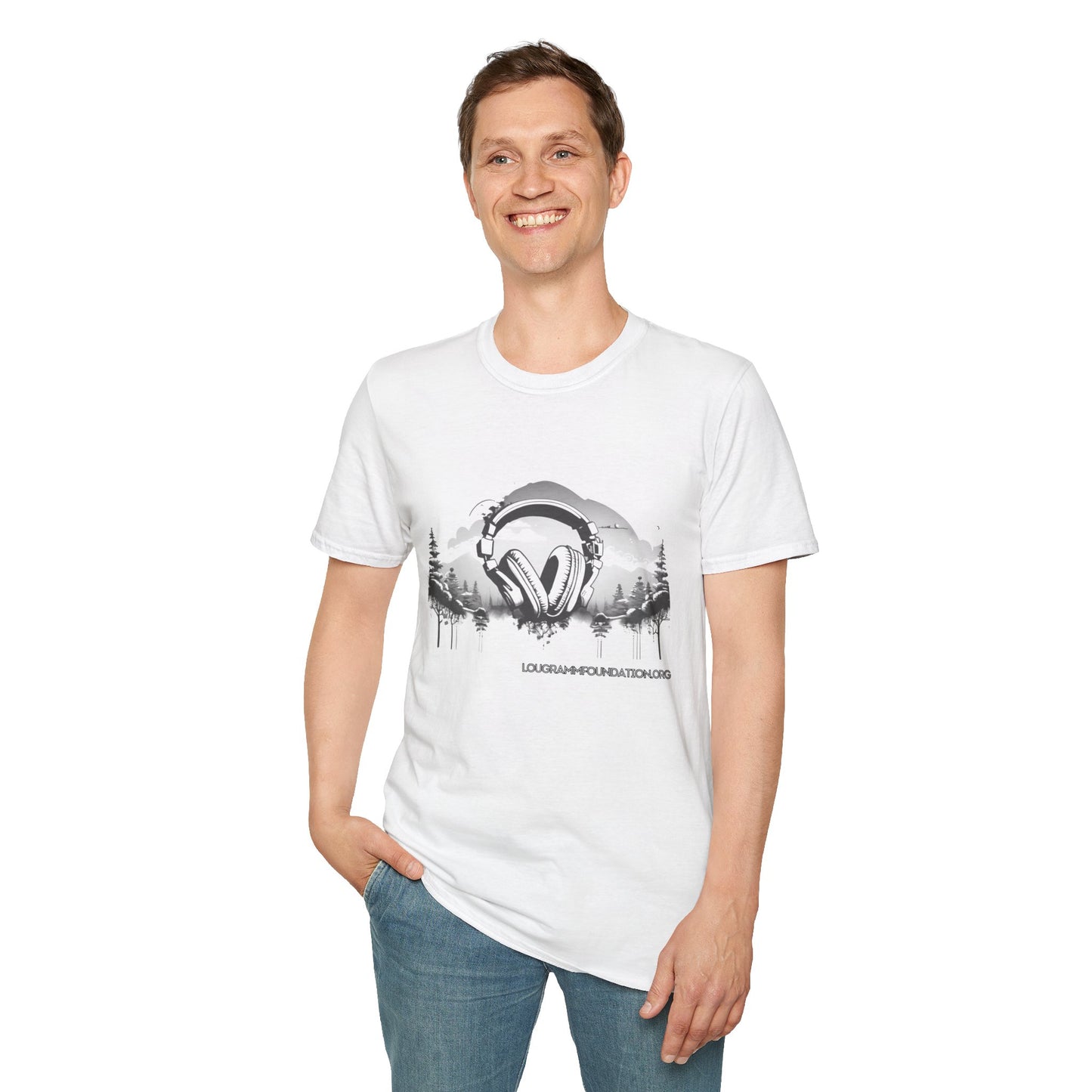 Headphones Sky Unisex Softstyle T-Shirt