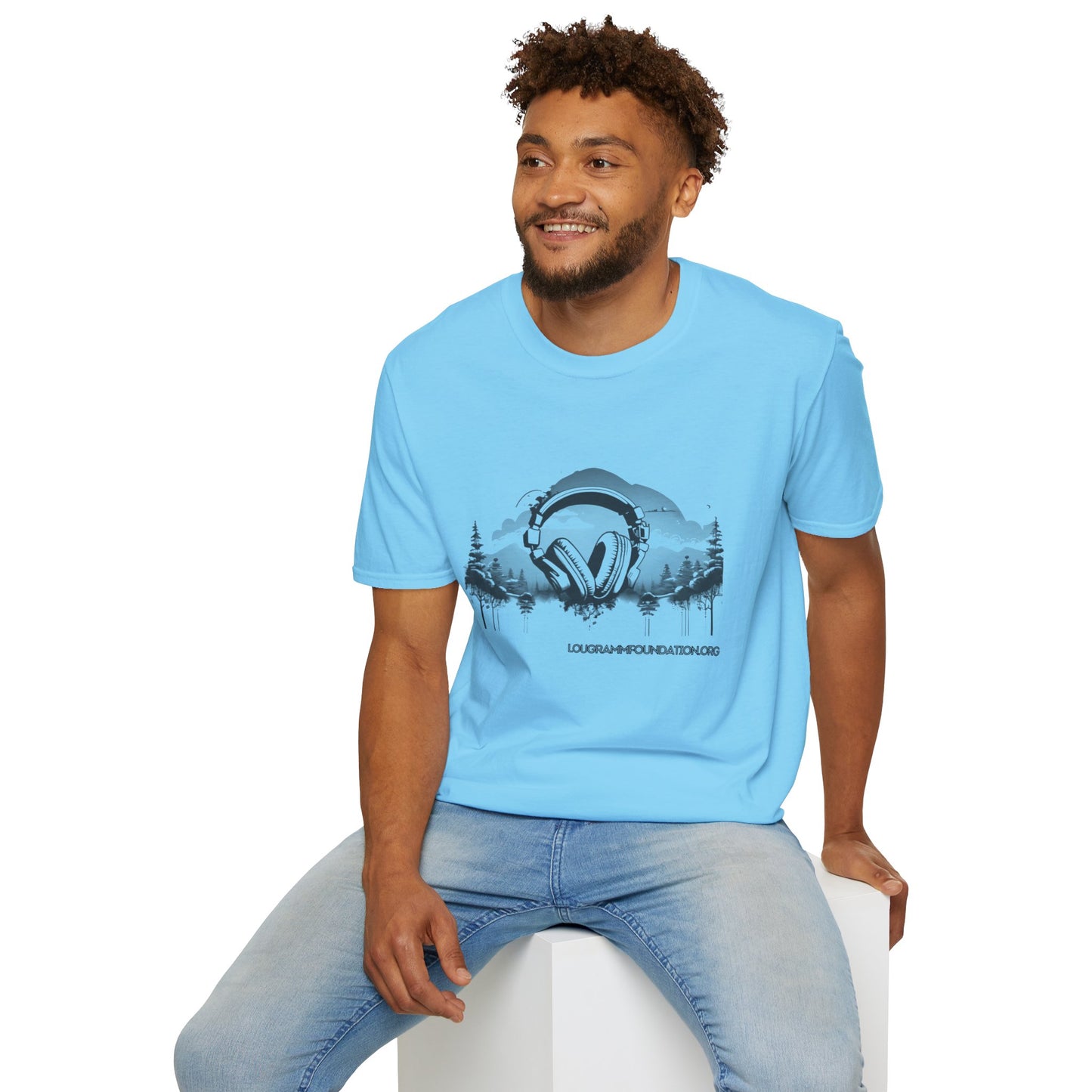 Headphones Sky Unisex Softstyle T-Shirt