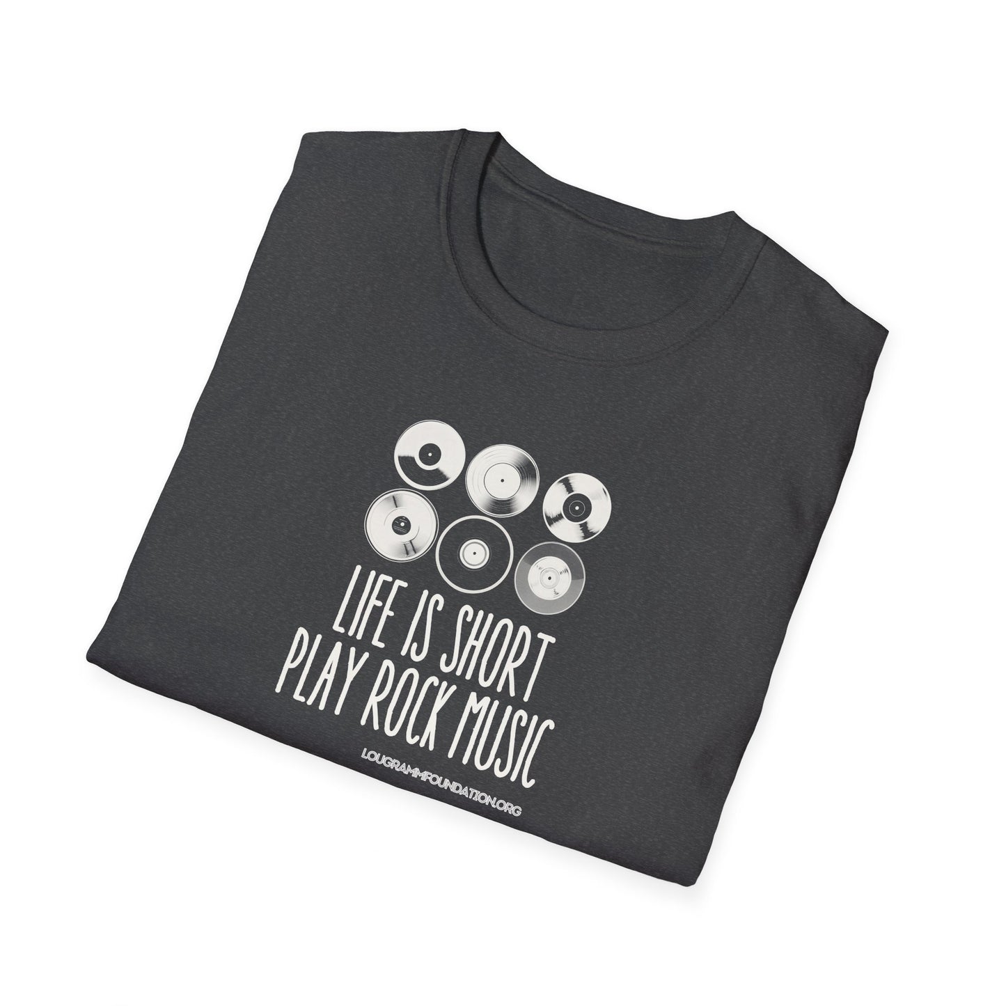 Life is Short Play Rock Music Unisex Softstyle T-Shirt