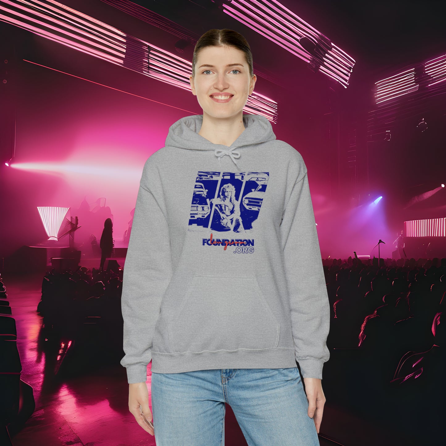 Lou’s Garage Blue logo - Unisex Heavy Blend™ Hooded Sweatshirt