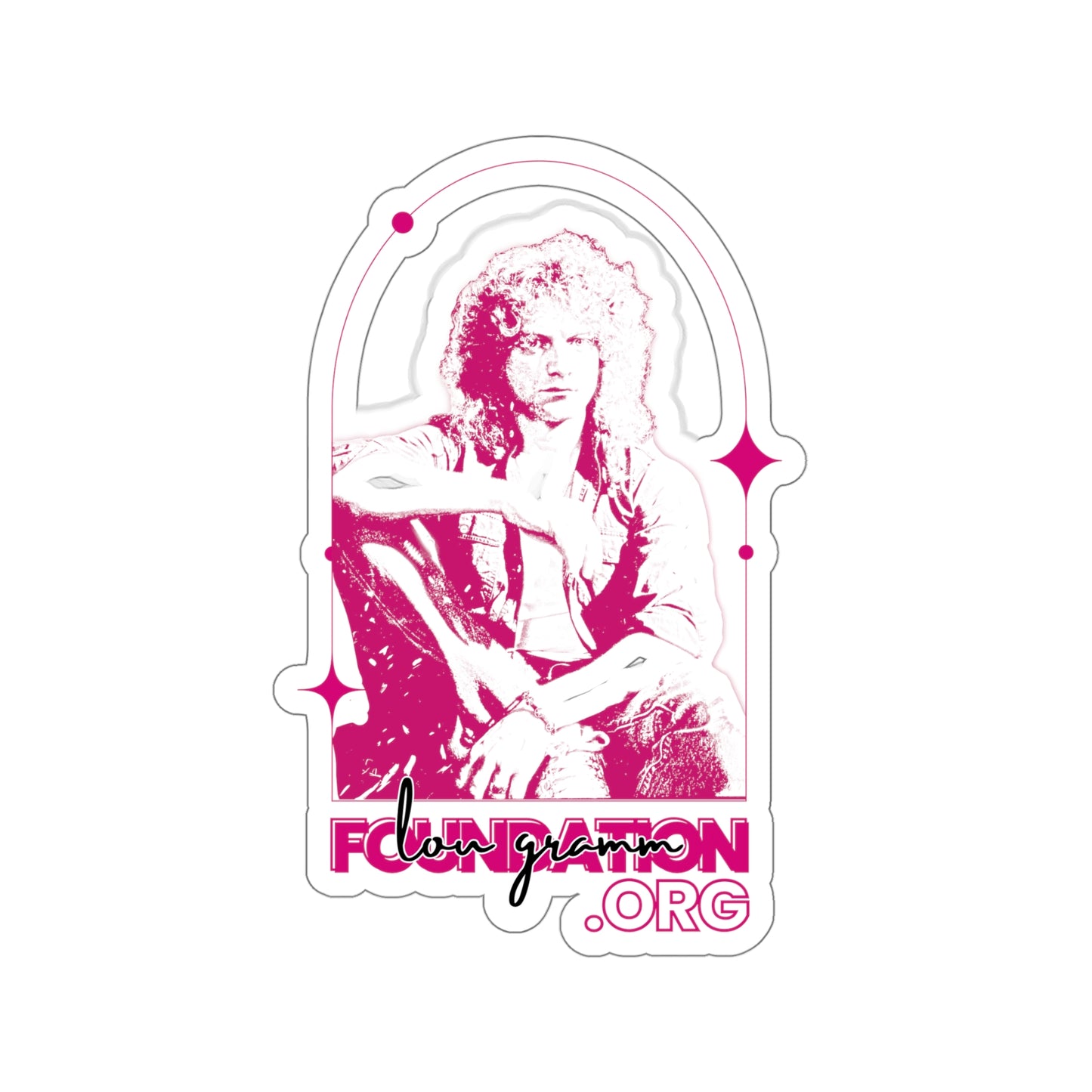 Lou Gramm Foundation Stencil pink Kiss-Cut Stickers