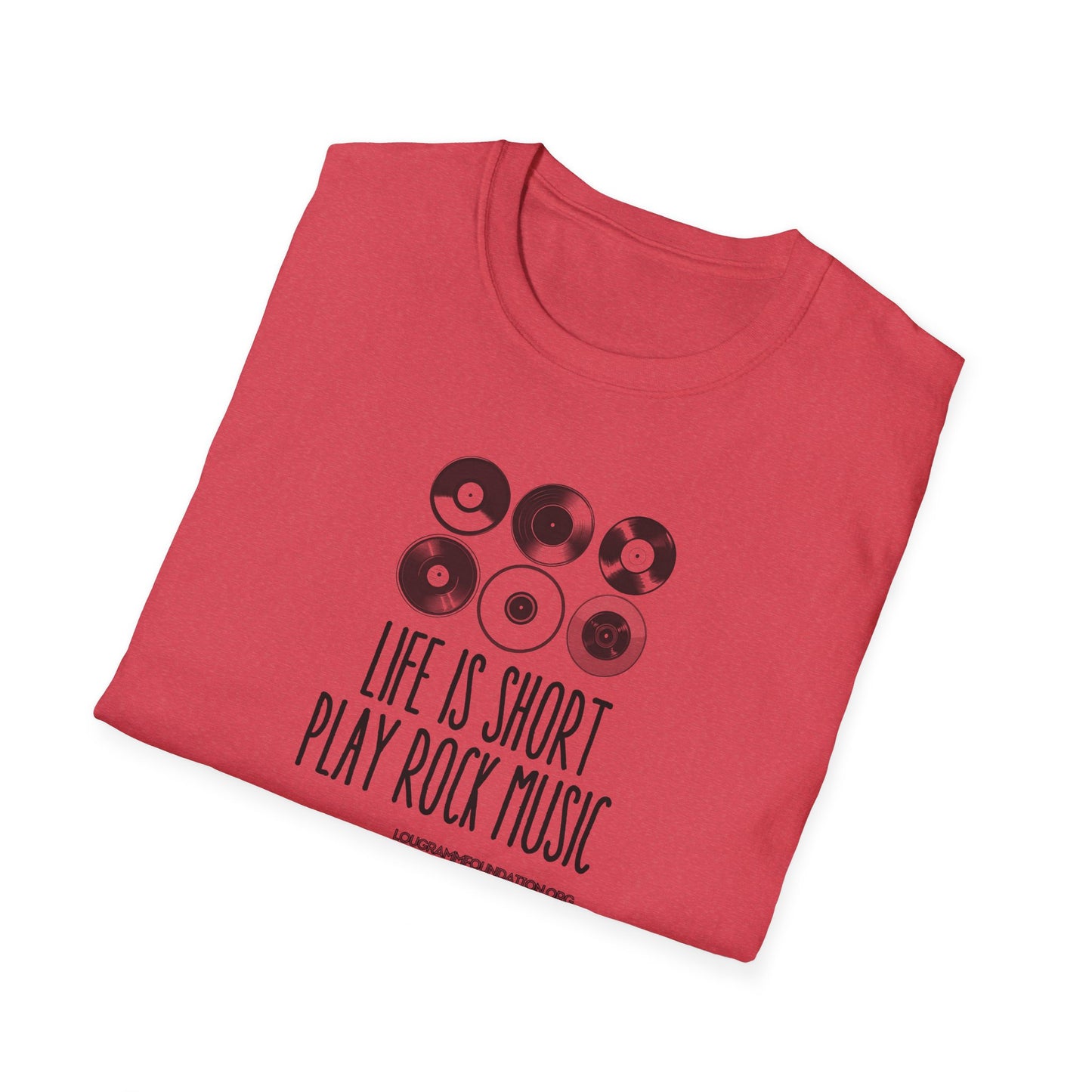 Life is Short Play Rock Music Unisex Softstyle T-Shirt