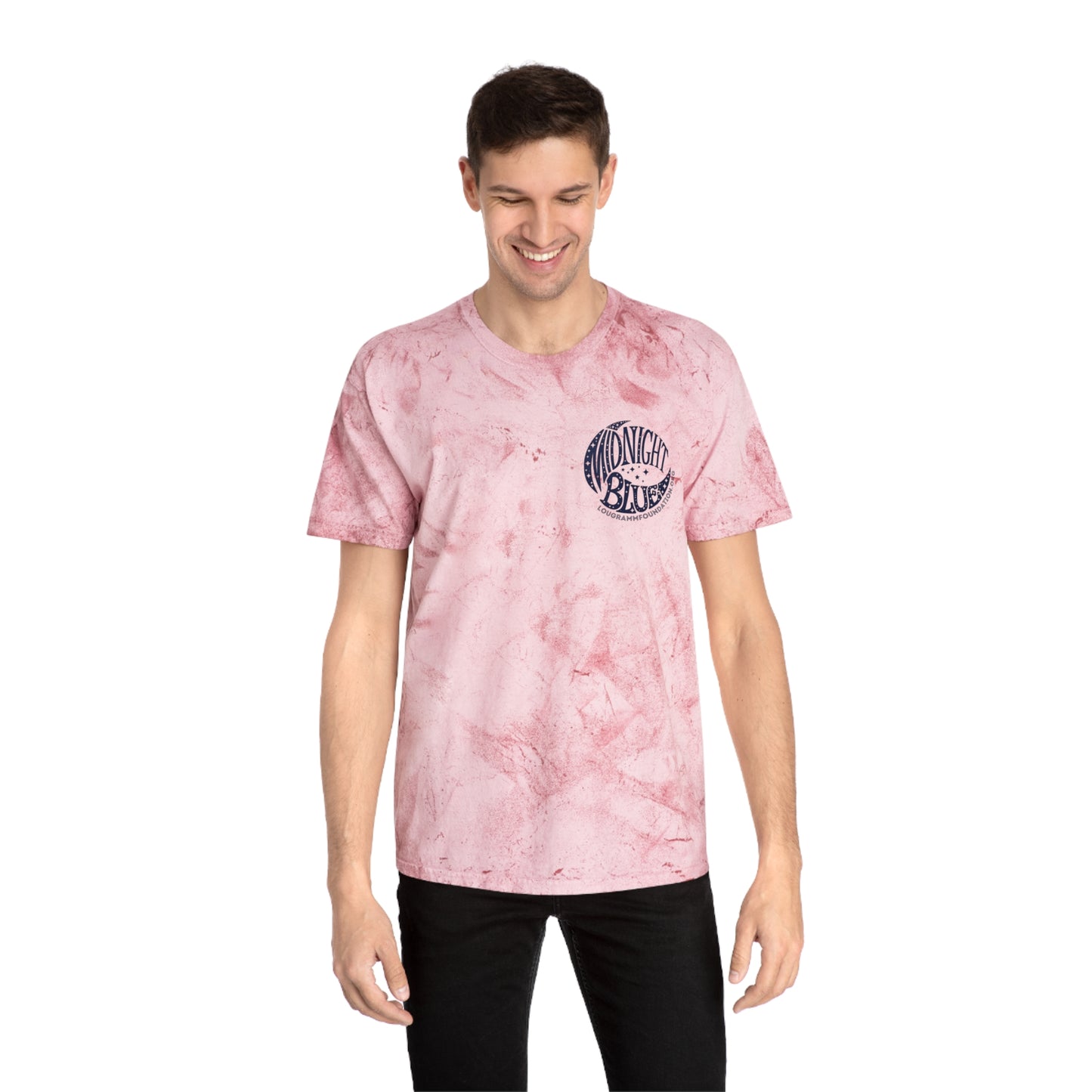 Midnight Blue Color Blast T-Shirt with Moon and Stars Design