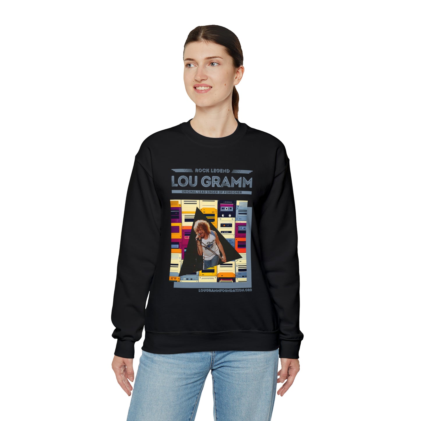 Rock Legend Lou Gramm Blue logo - Unisex Heavy Blend™ Crewneck Sweatshirt