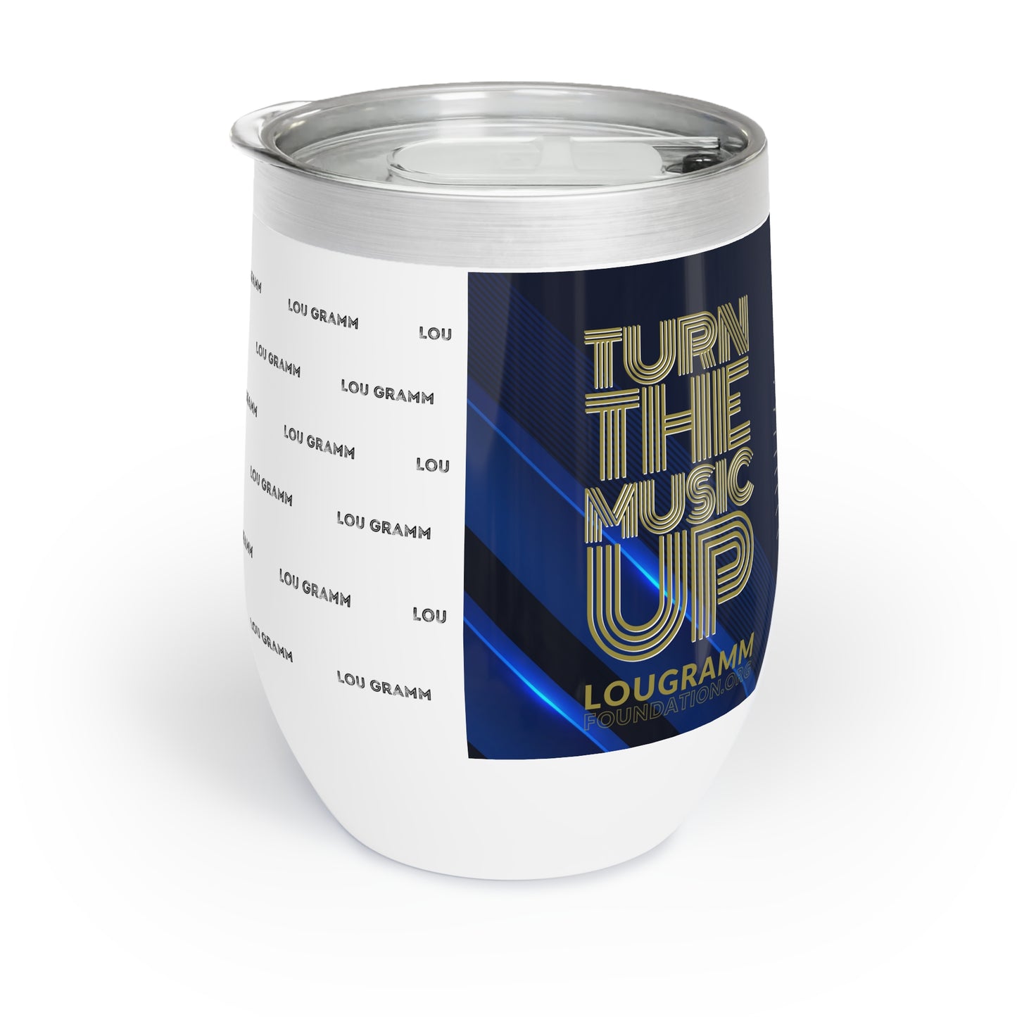 Turn The Music Up Chill Wine Tumbler - Blue