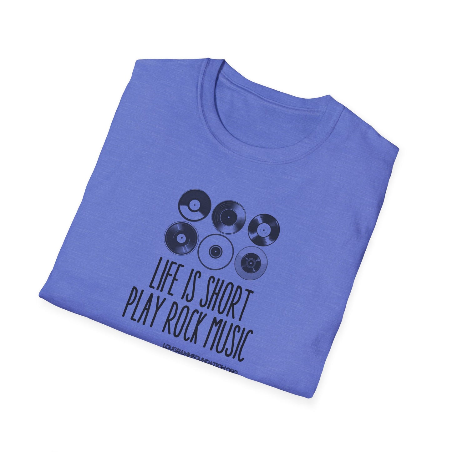 Life is Short Play Rock Music Unisex Softstyle T-Shirt
