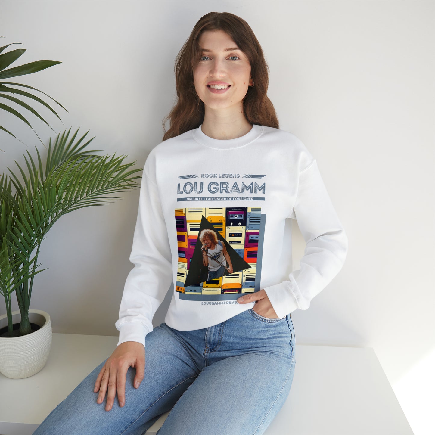 Rock Legend Lou Gramm Blue logo - Unisex Heavy Blend™ Crewneck Sweatshirt