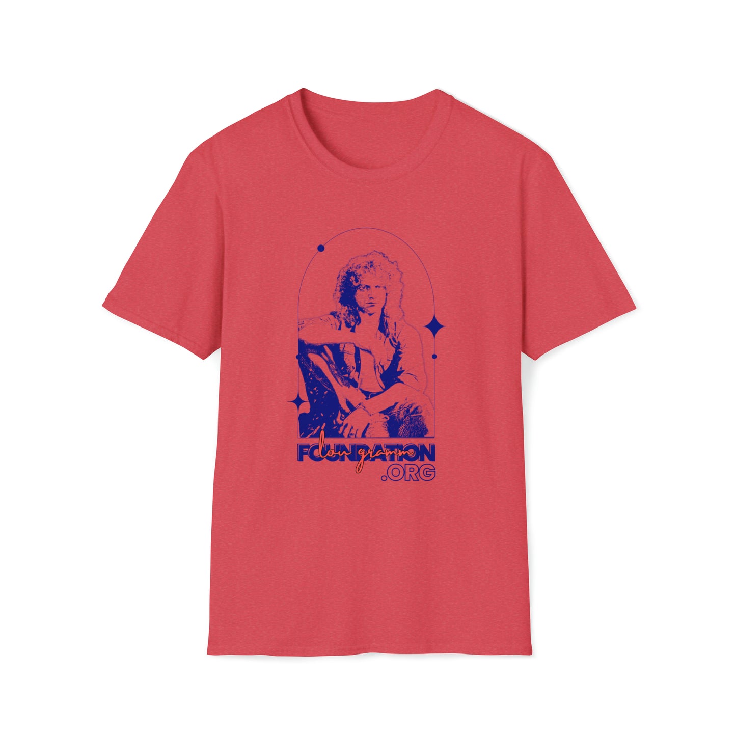 Lou Gramm Stencil Blue logo - Unisex Softstyle T-Shirt