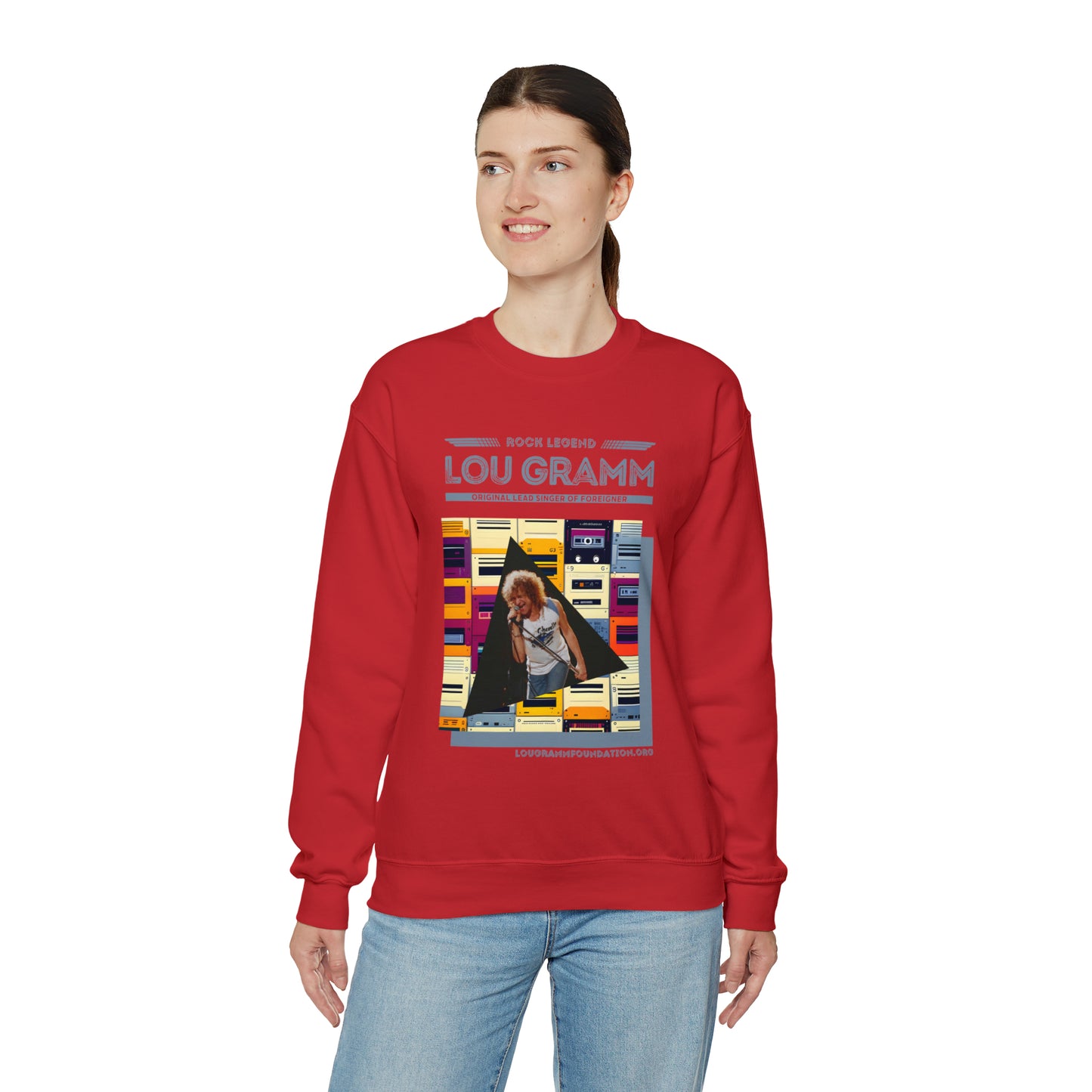 Rock Legend Lou Gramm Blue logo - Unisex Heavy Blend™ Crewneck Sweatshirt